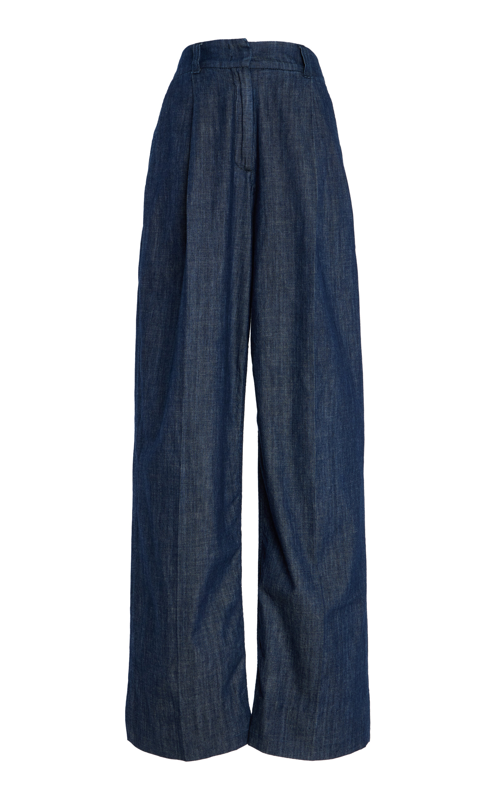 Exclusive Cotto Chambray Wide-Leg Pants