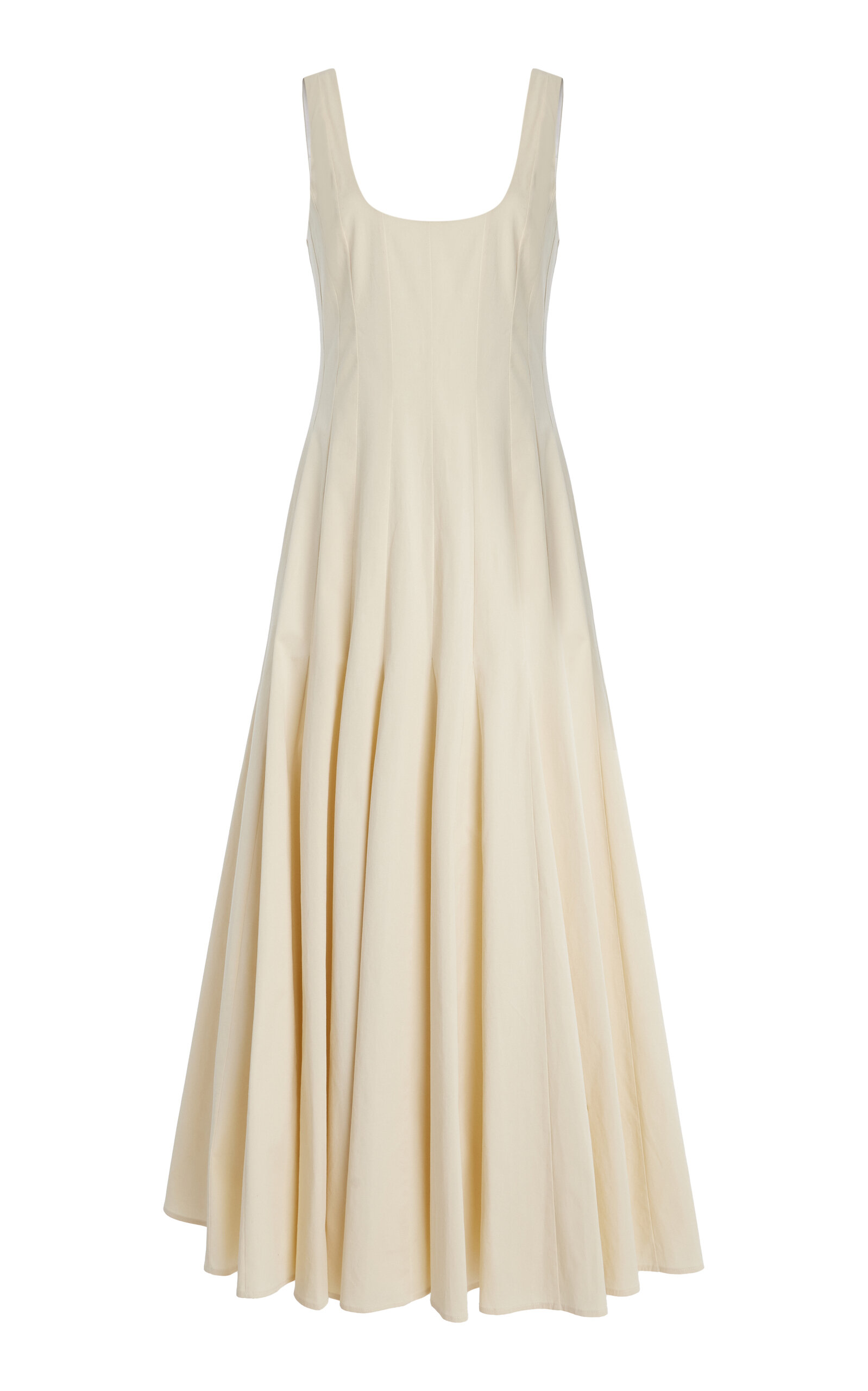 Shop Another Tomorrow Exclusive Flared Cotton Midi Dress In Off-white