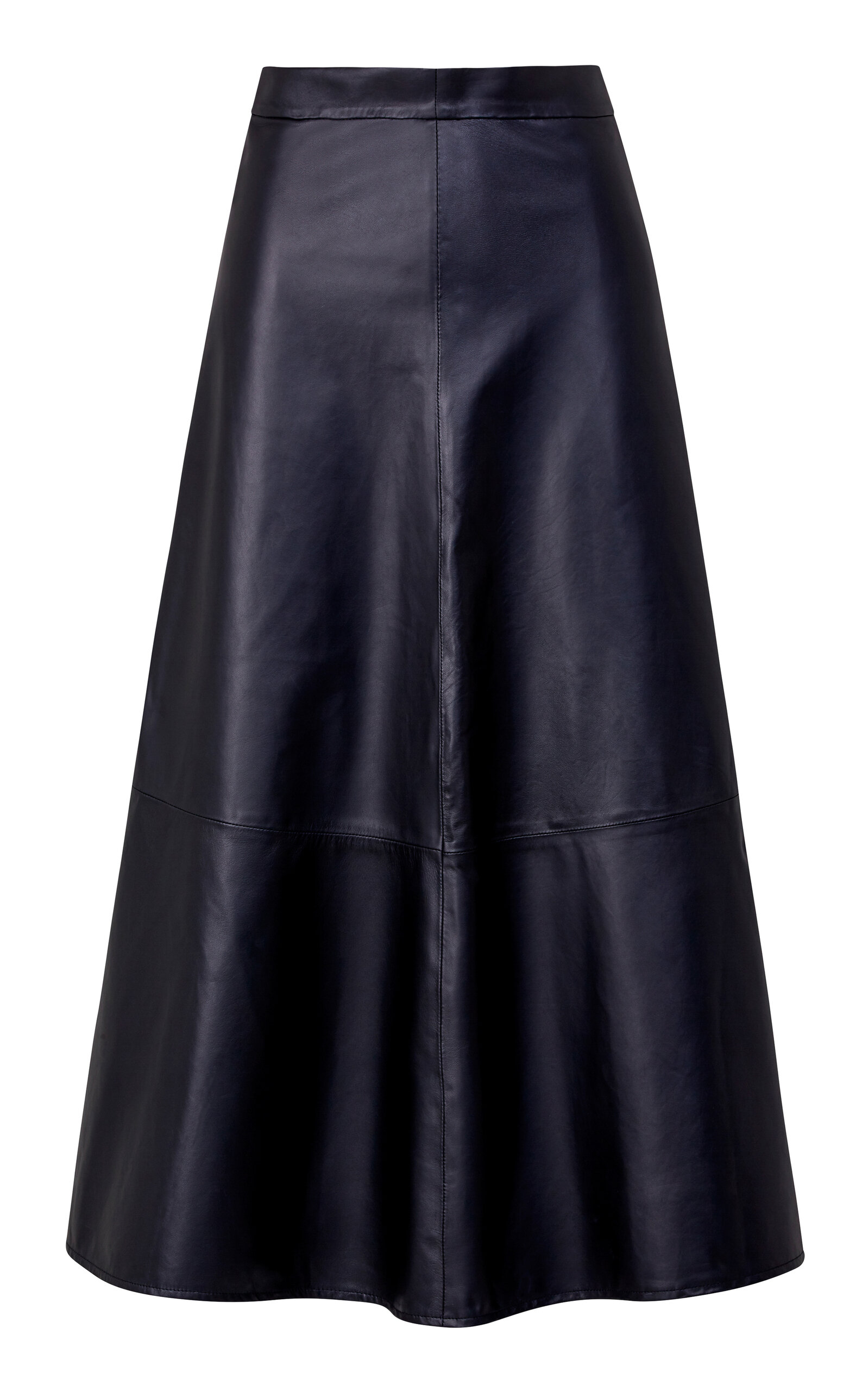 Giuliva Heritage Ada Leather Midi Skirt In Black