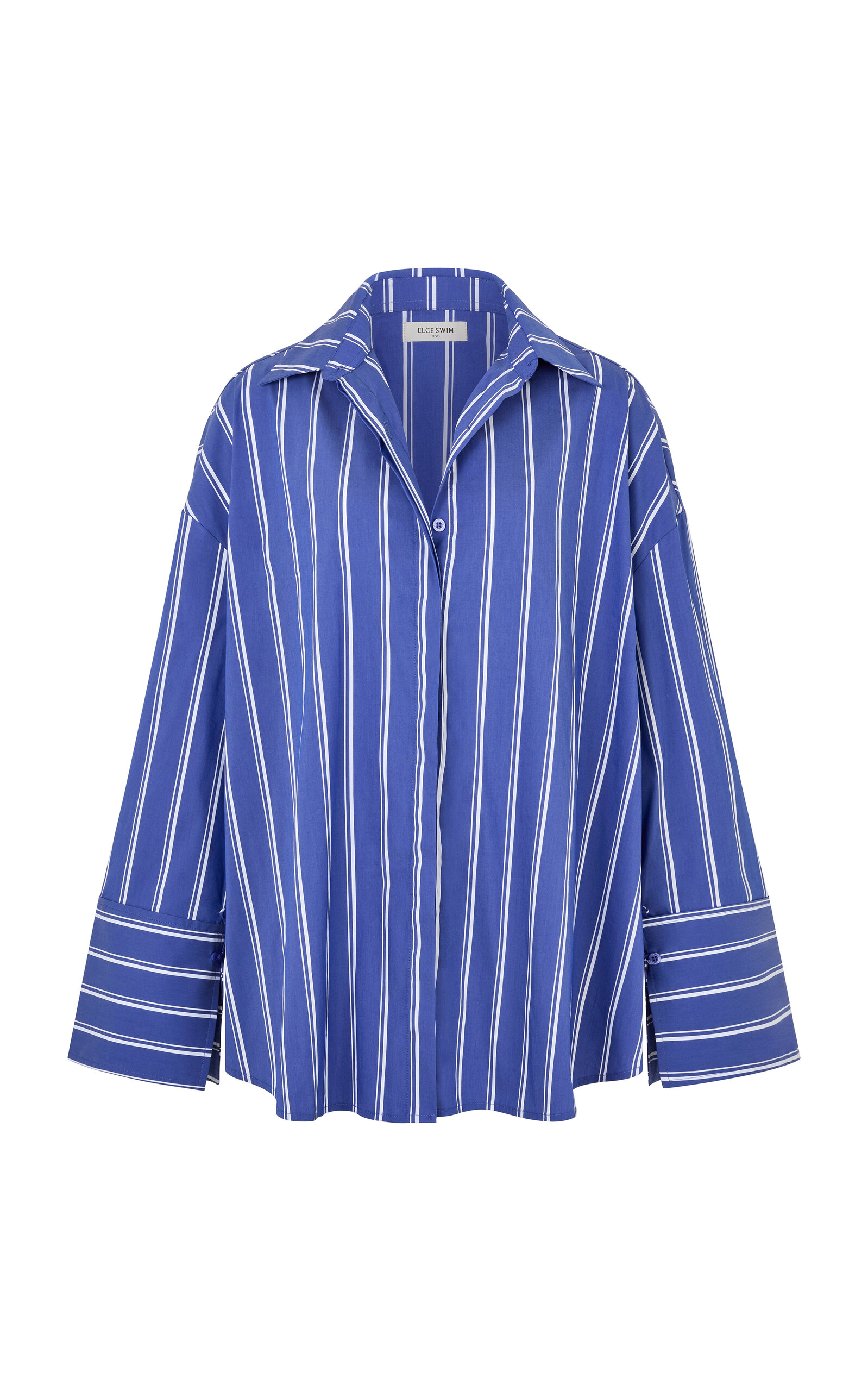 ELCE Exclusive Ryan Oversized Striped Cotton-Blend Shirt