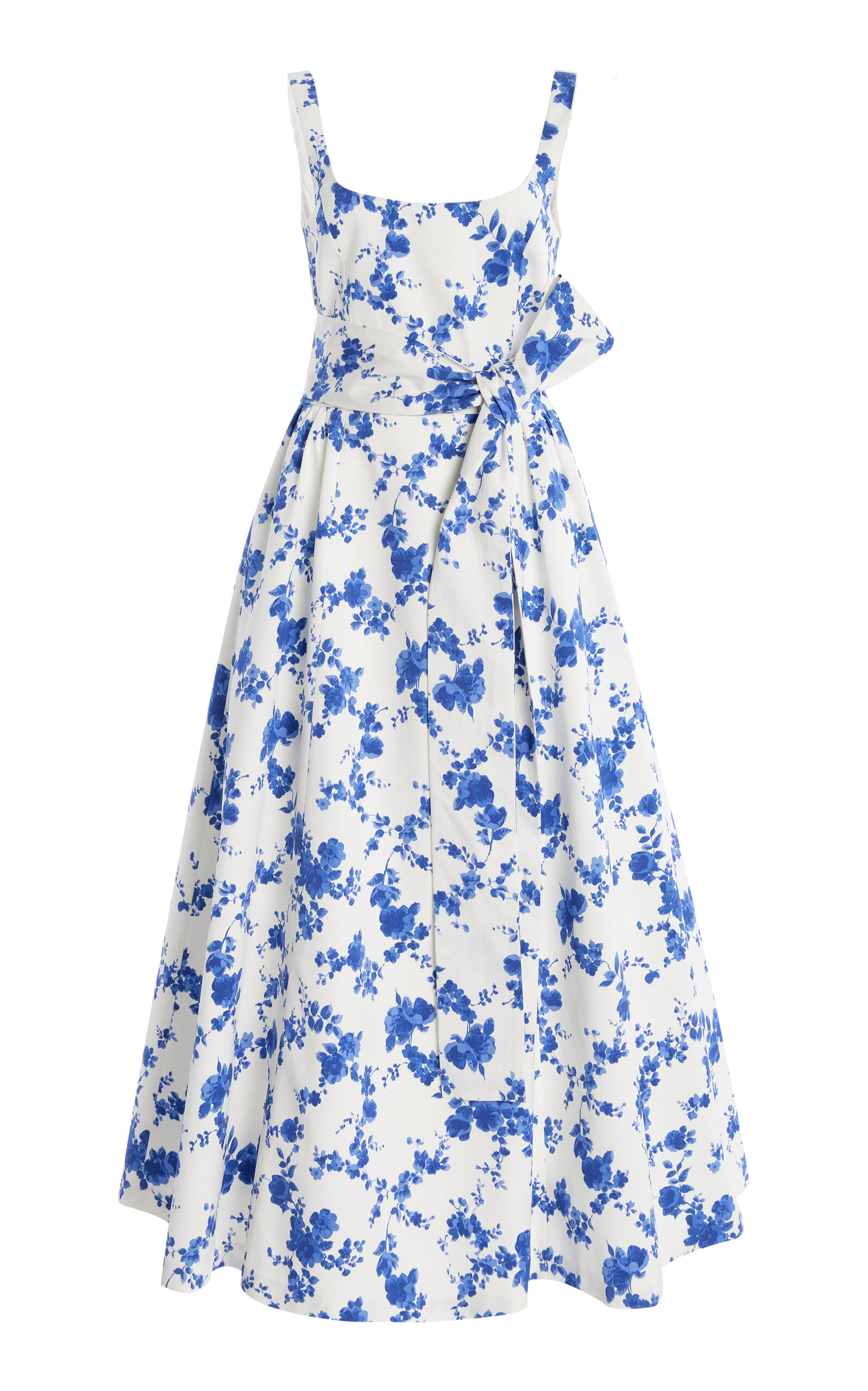 Carolina Herrera Sash-Detailed Stretch-Cotton Midi Dress