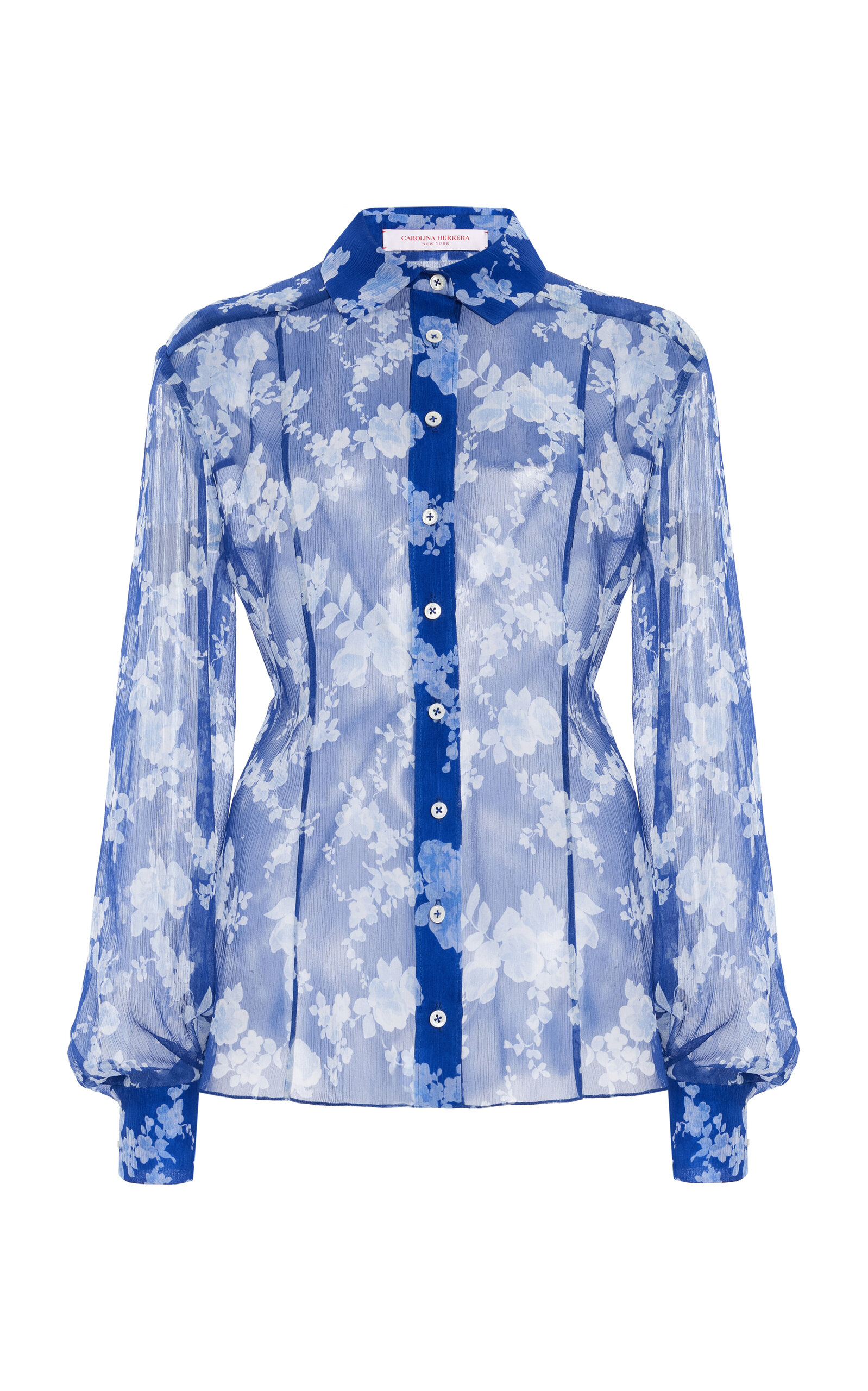 Carolina Herrera Silk Chiffon Shirt In White