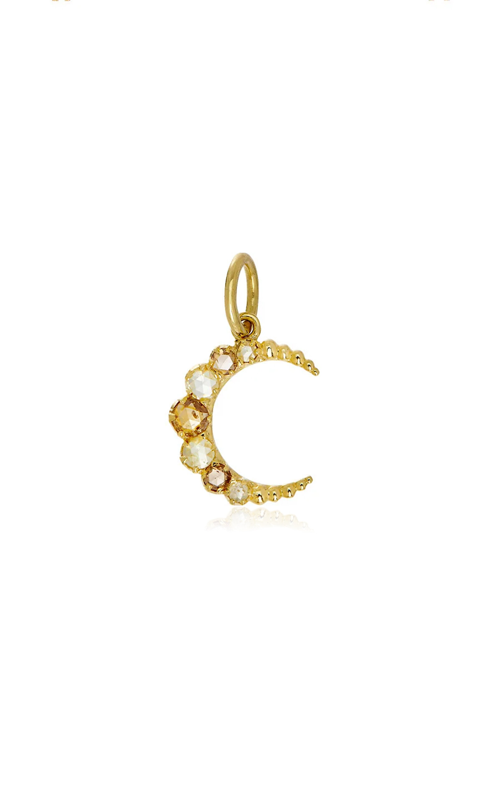 Crescent Small 18K Yellow Gold Diamond Pendant