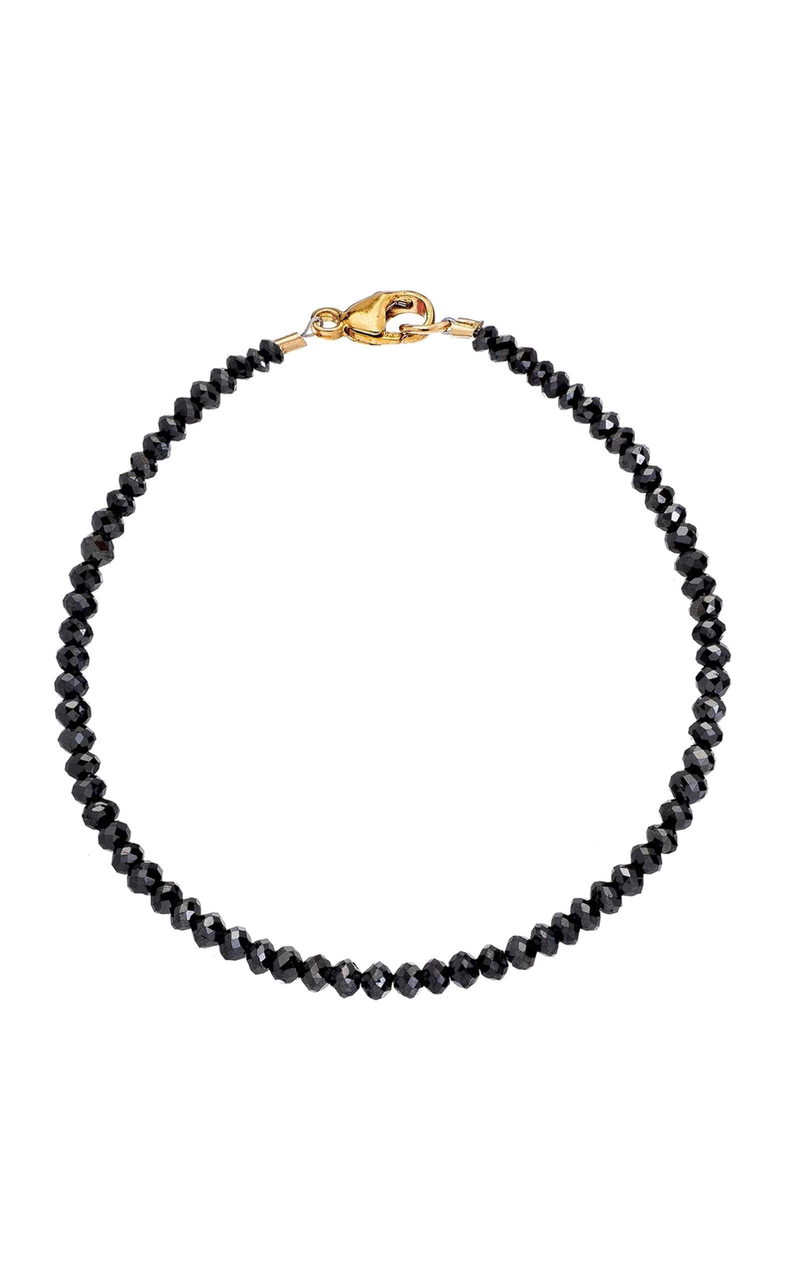 Sethi Couture Noir Medium Black Diamond Bracelet In Gold