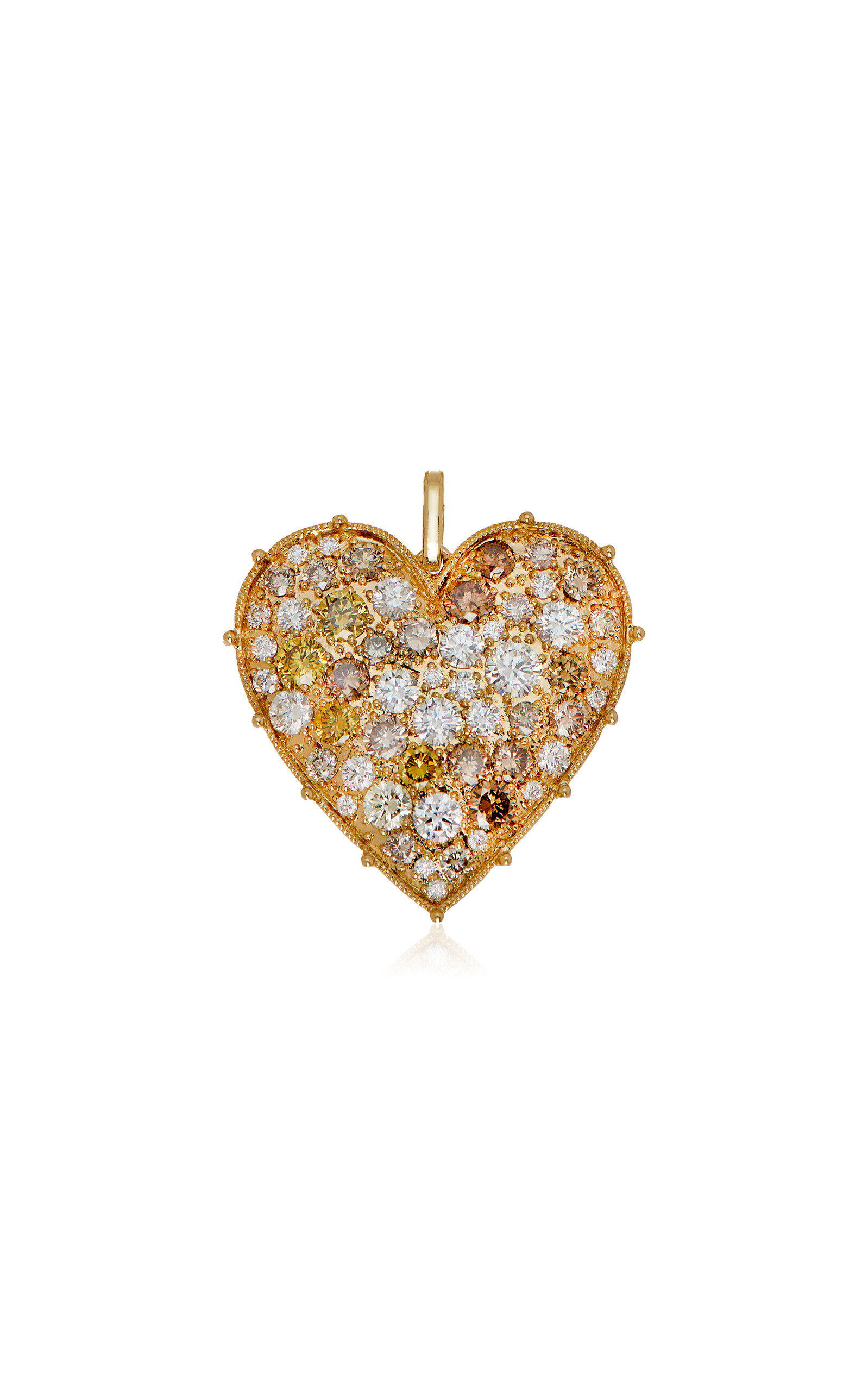 Confetti Large 18K Yellow Gold Diamond Heart Pendant