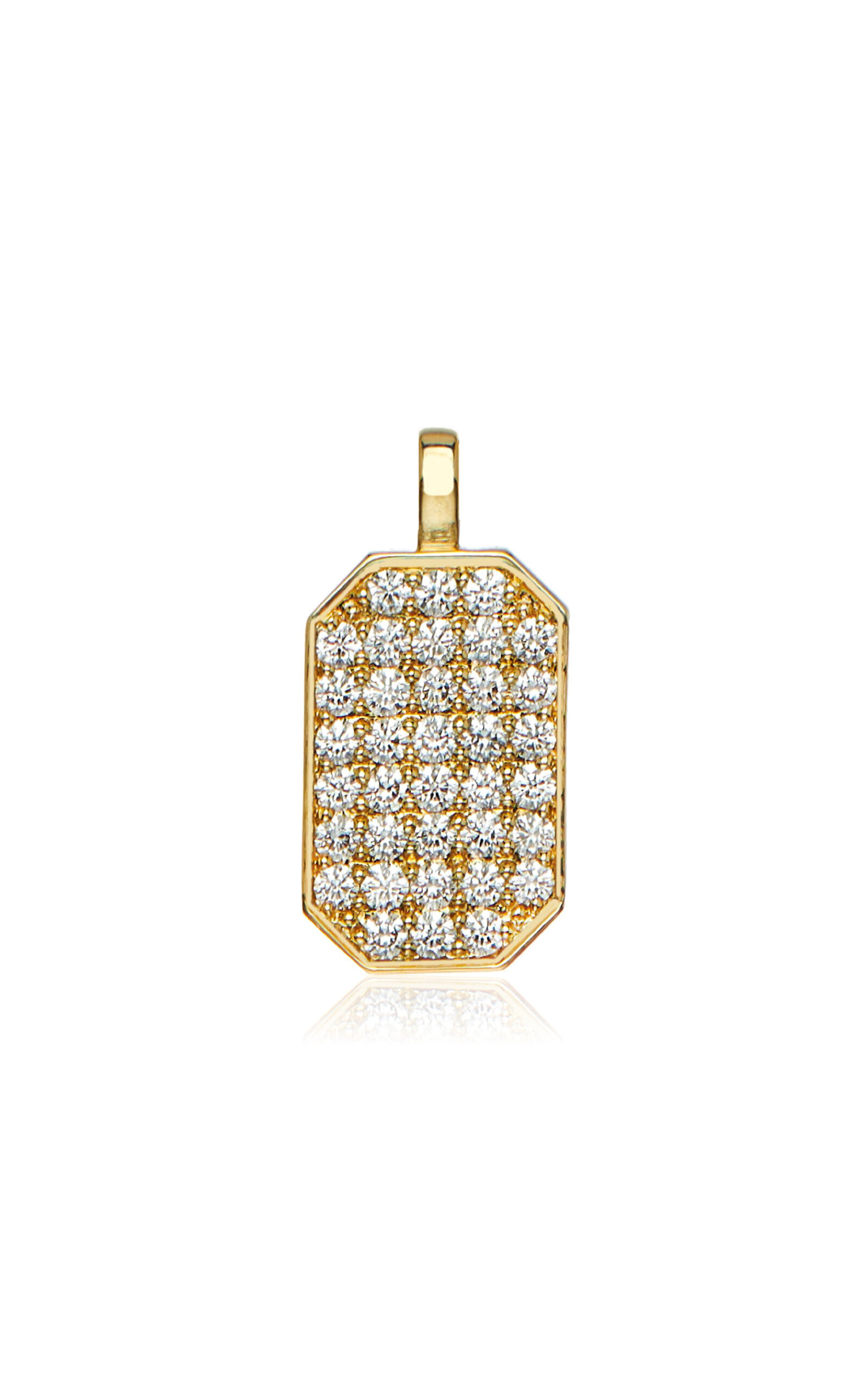 P.S. 18K Yellow Gold Diamond Large Tag Charm
