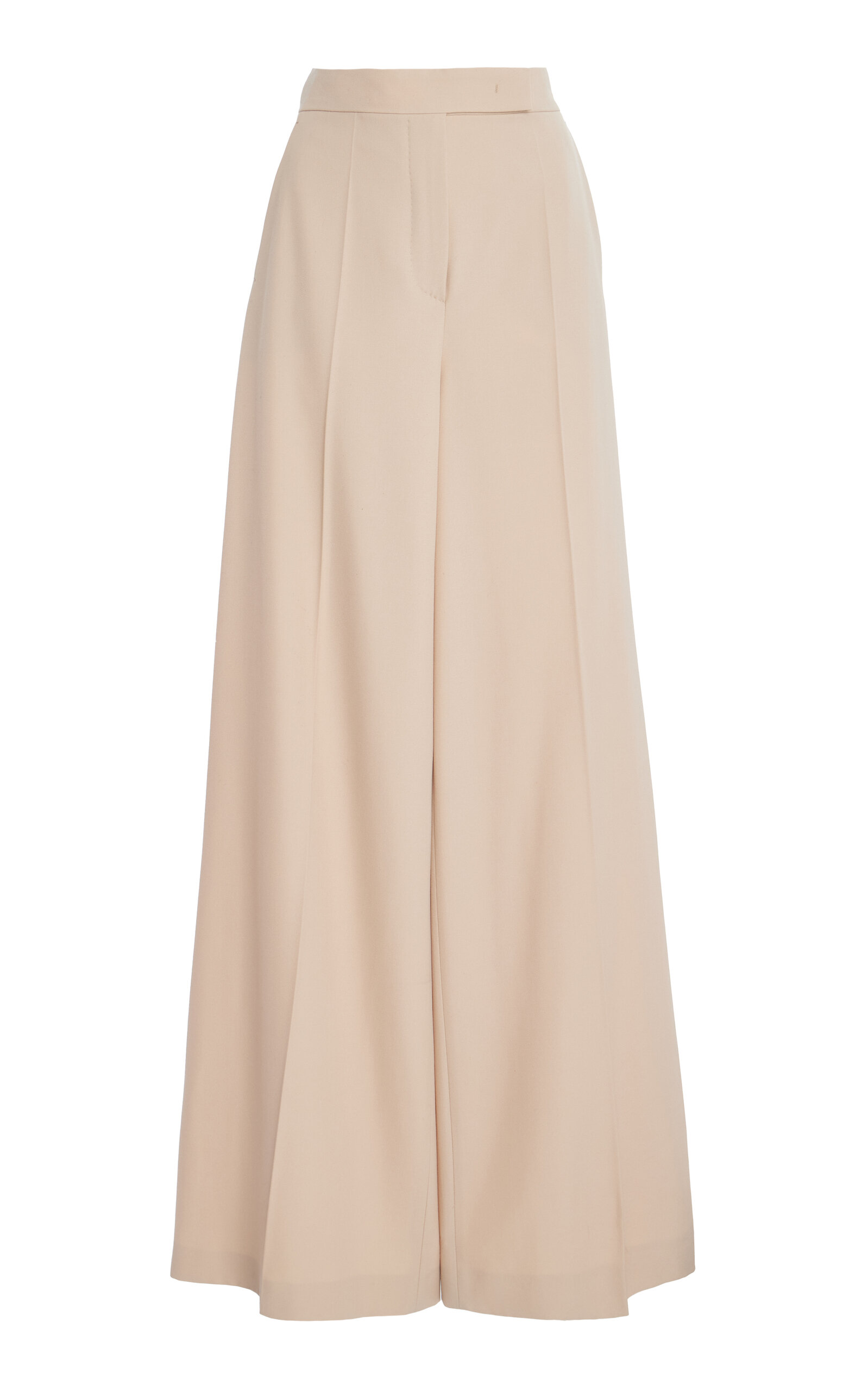 Max Mara Cream Wool Ninfa Wide-leg Pant In Ivory