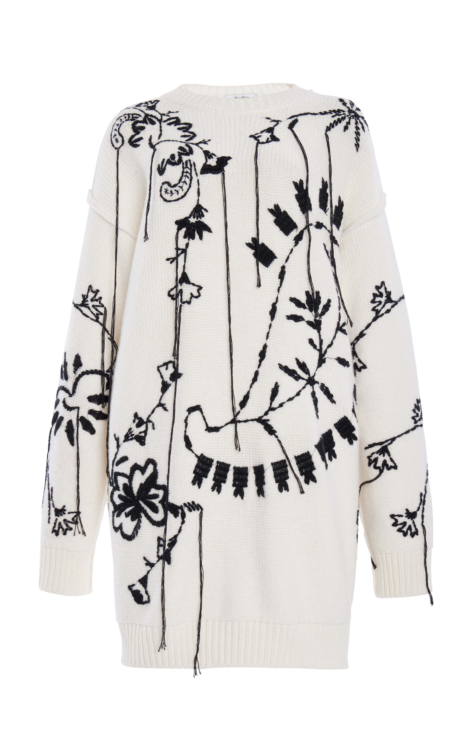 Shop Max Mara Arad Knit Wool-cashmere Dress In White