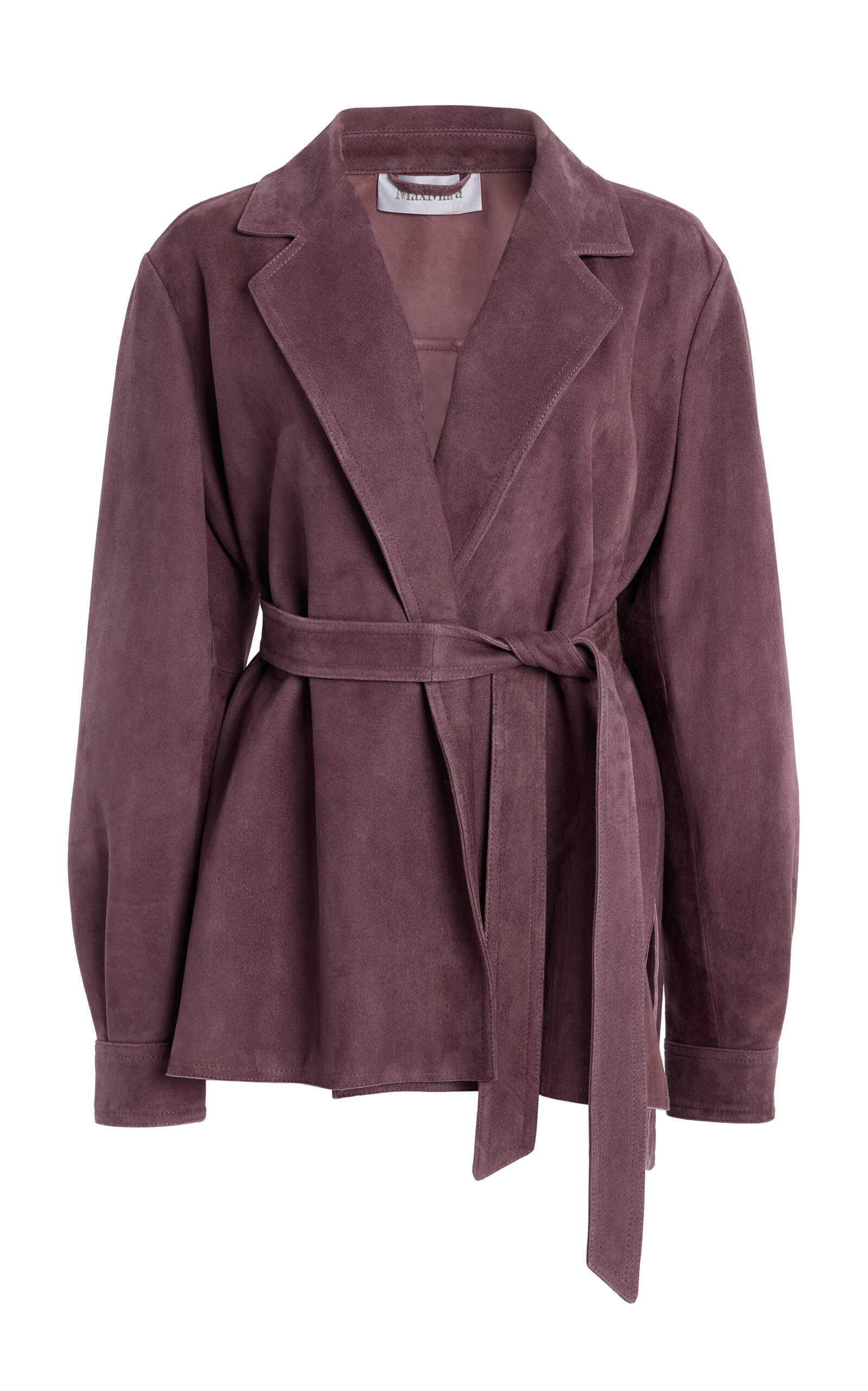Max Mara Frisco Leather Jacket - Purple
