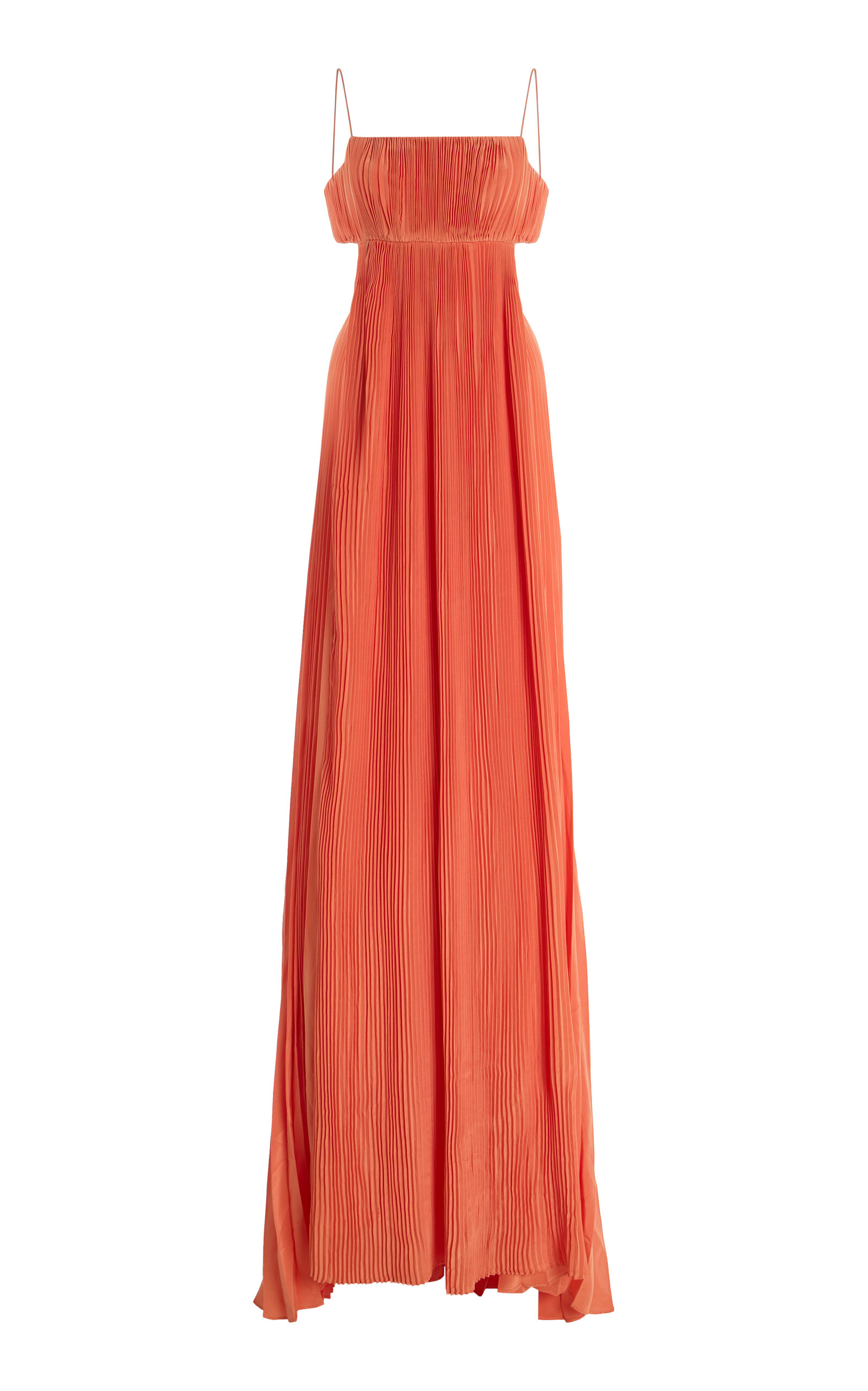 Alexis Varranza Cutout Plisse Maxi Dress - Orange