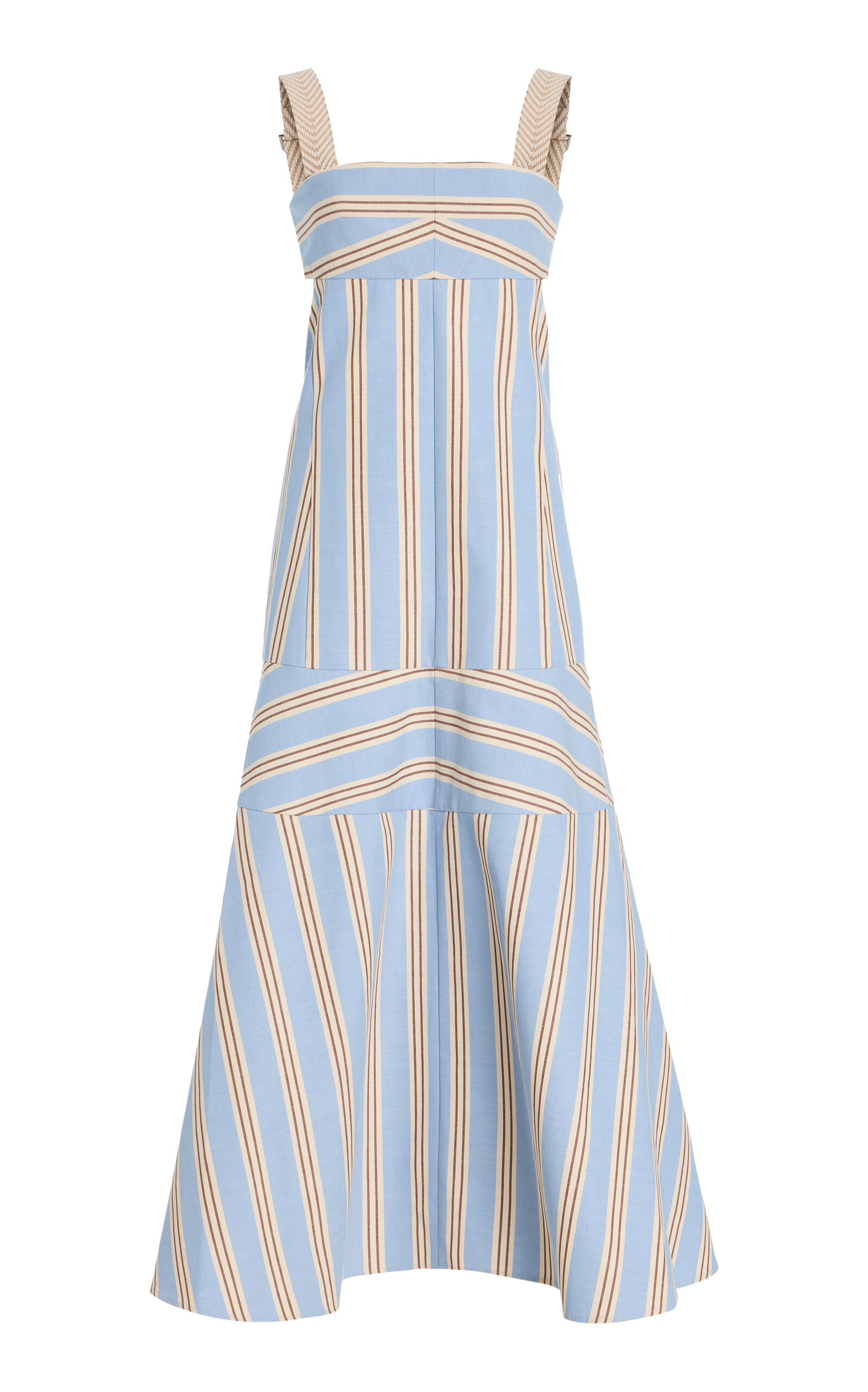 Alexis Talette Striped Cutout Cotton Midi Dress