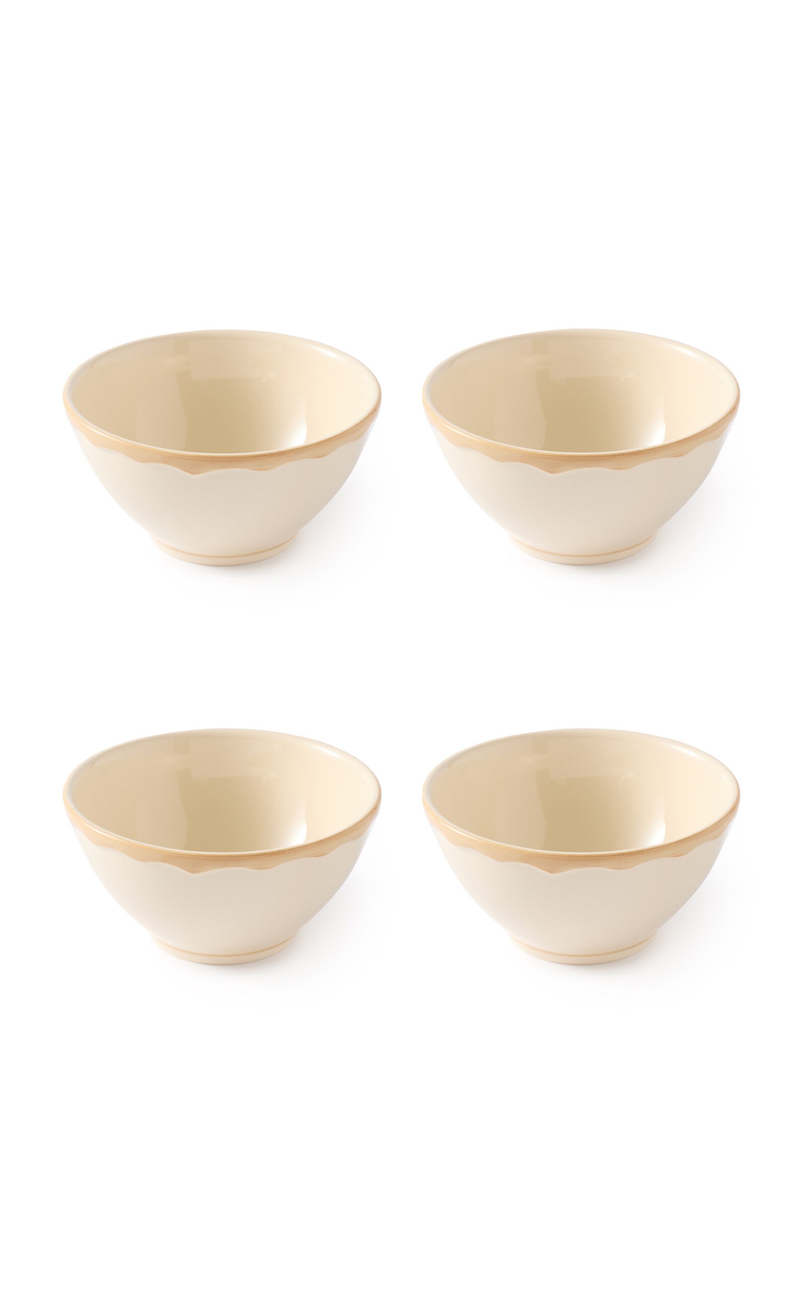Maison Madison Colette Set-of-four Ceramic Cereal Bowls In Off-white