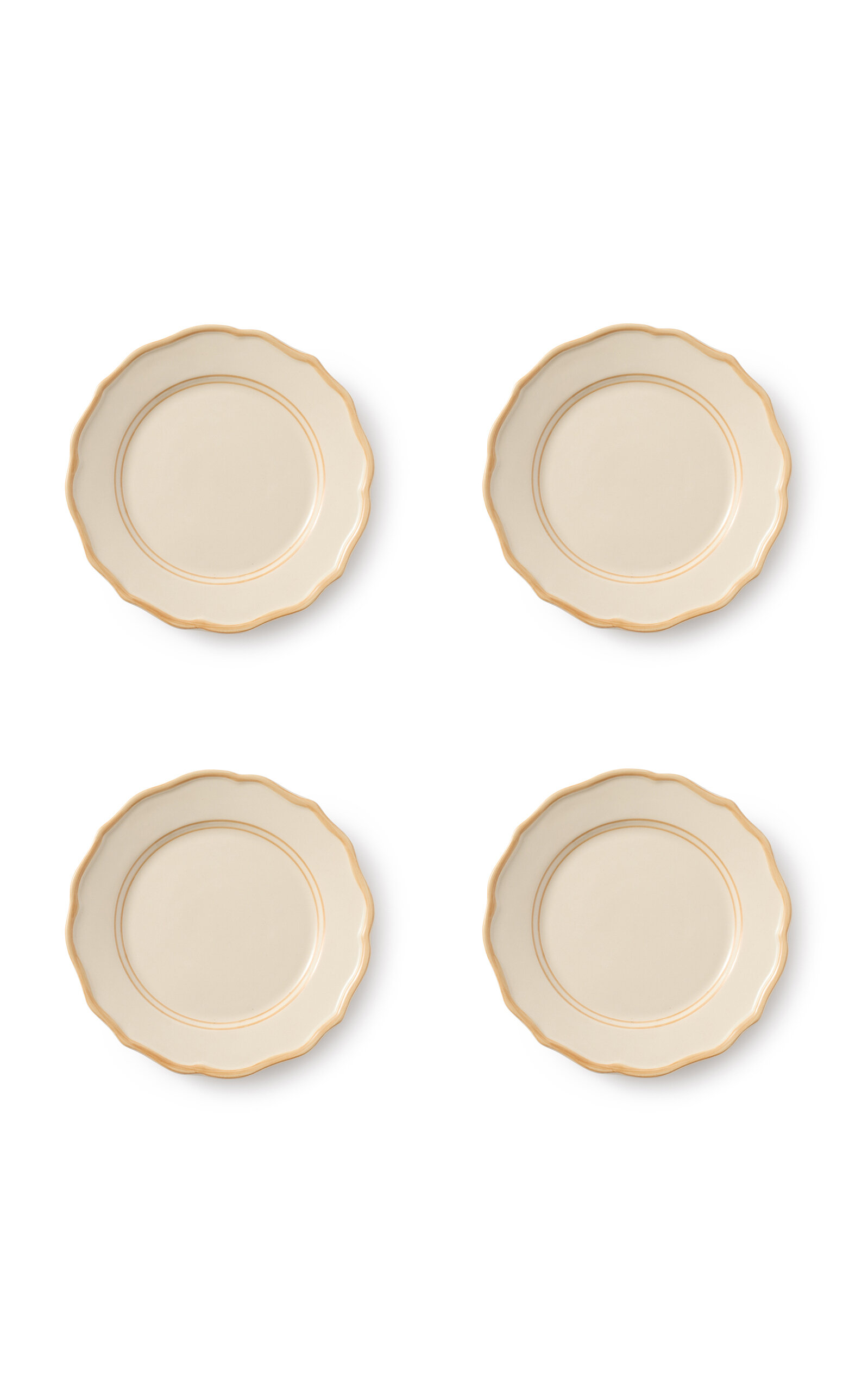 Maison Madison Colette Set-of-four Ceramic Side Plates In Off-white