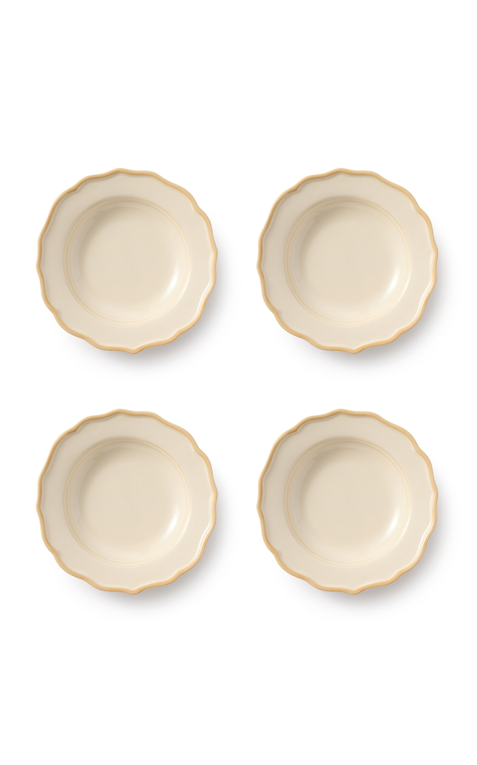 Maison Madison Colette Set-of-four Ceramic Pasta Bowls In Off-white