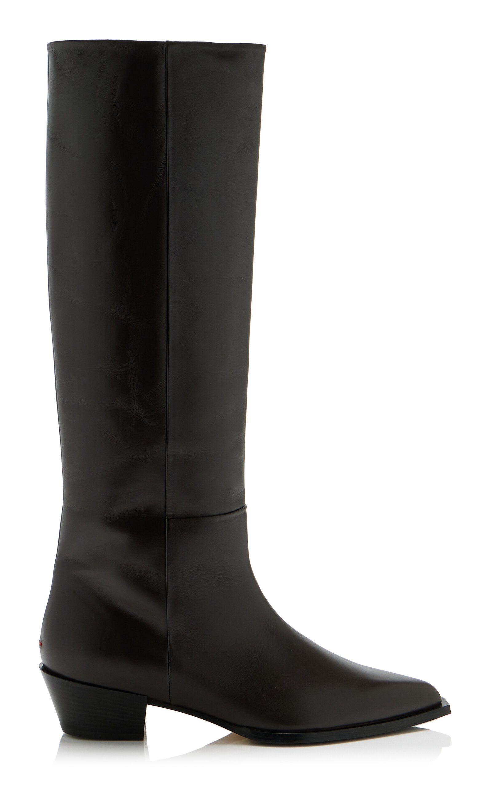 Aeyde Arla Leather Western Knee Boots - Brown