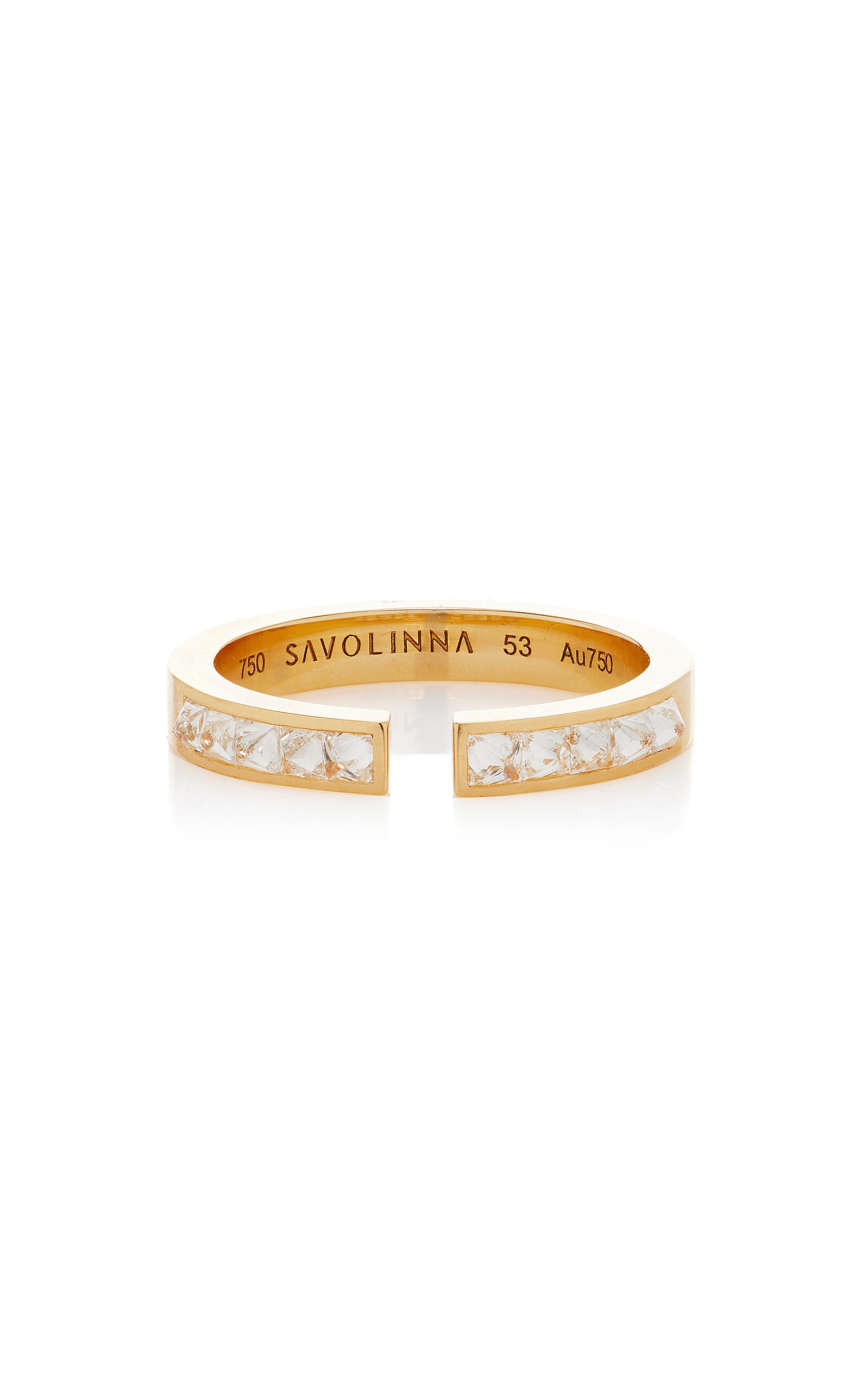 Savolinna Jewelry Be Spiked 18k Yellow Gold Diamond Open Band In Gold