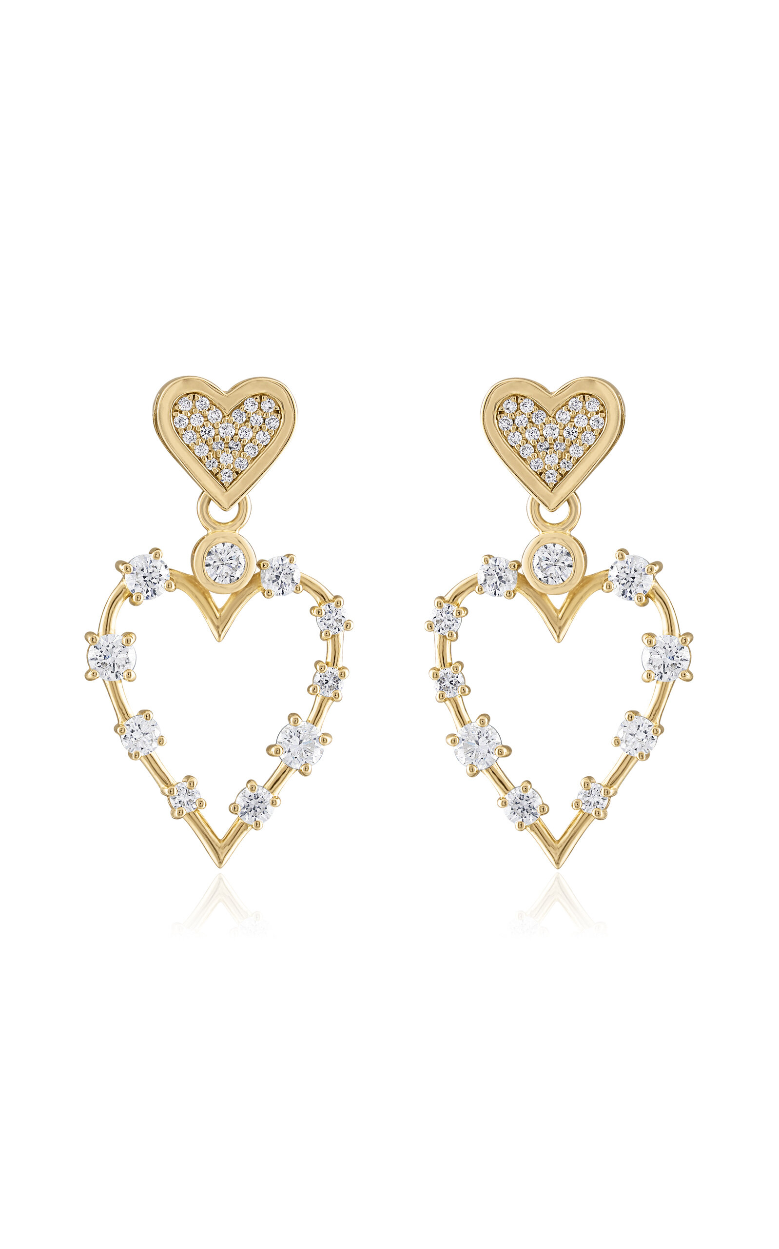 14K Yellow Gold Diamond Earrings
