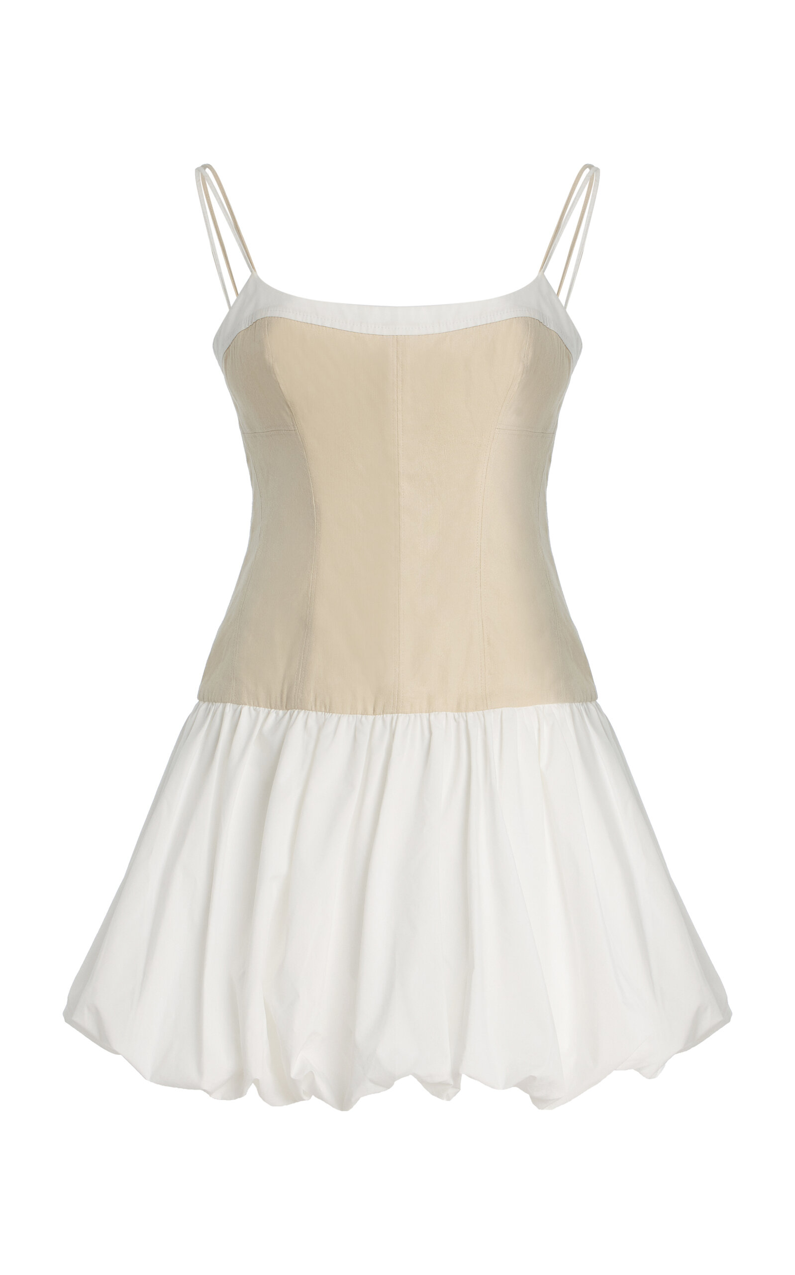 Simkhai Womens Sand Multi Fifi Bubble Linen-cotton Blend Mini Dress In Neutral