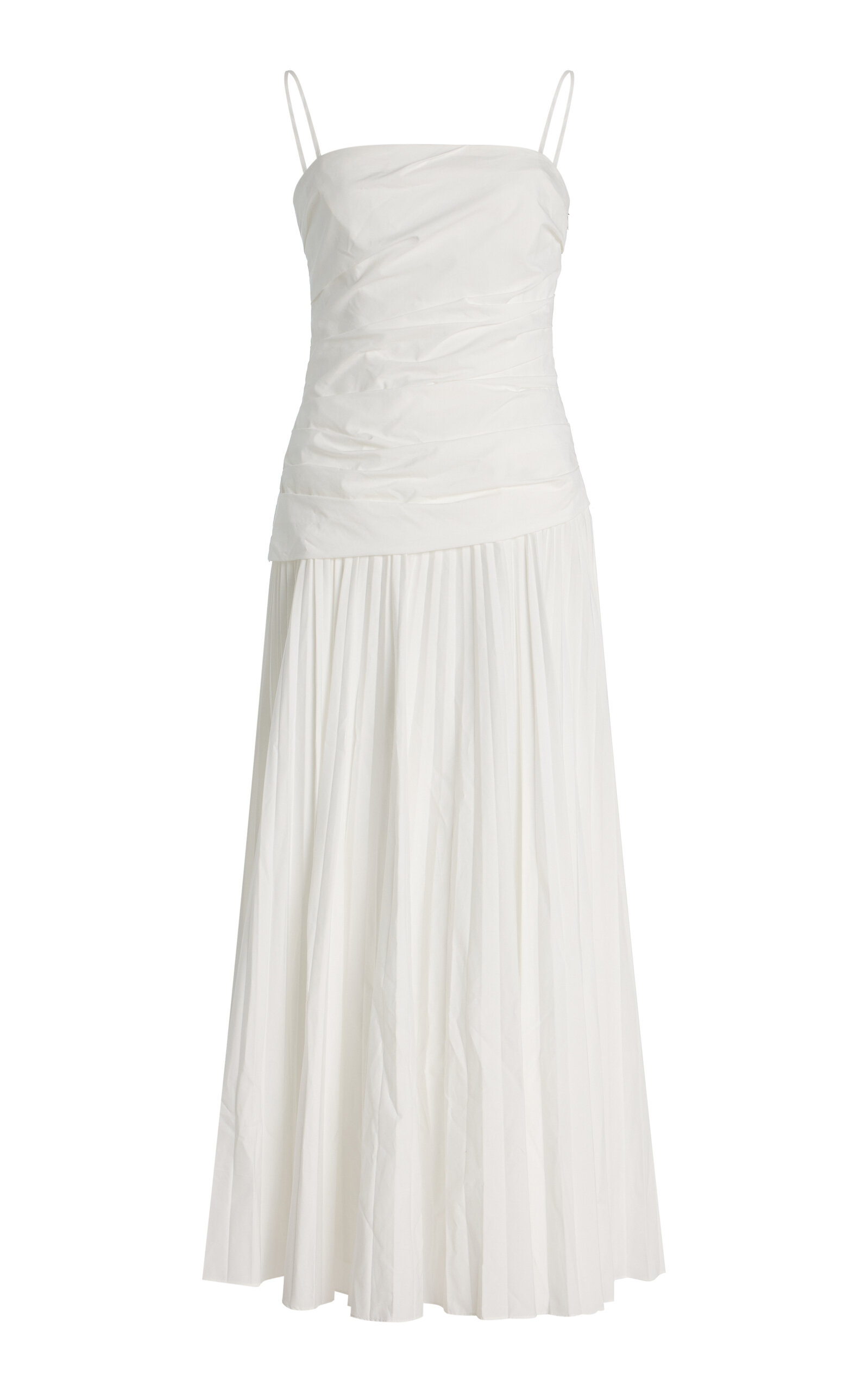Simkhai Arie Cotton-blend Bustier Midi Dress In White