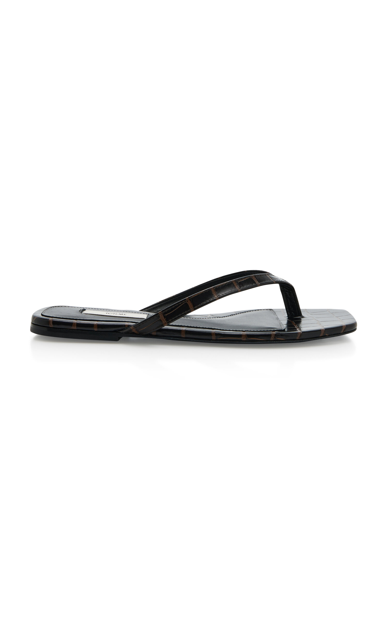 Totême Toteme Leather Thong Sandals In Black