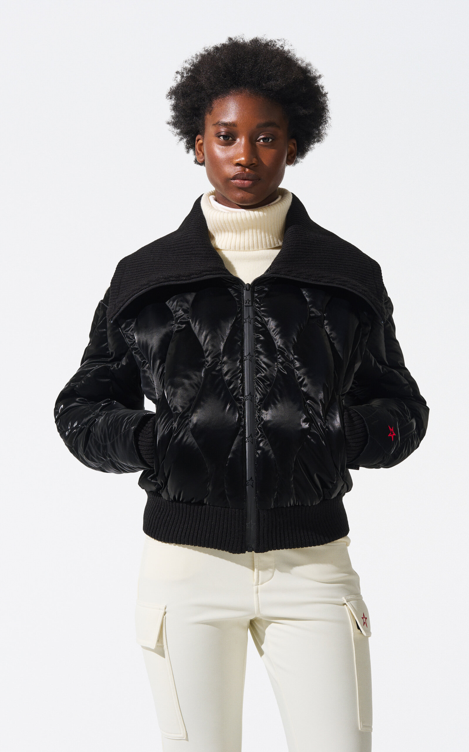 Shop Perfect Moment Carving Nylon Ski Jacket In Black