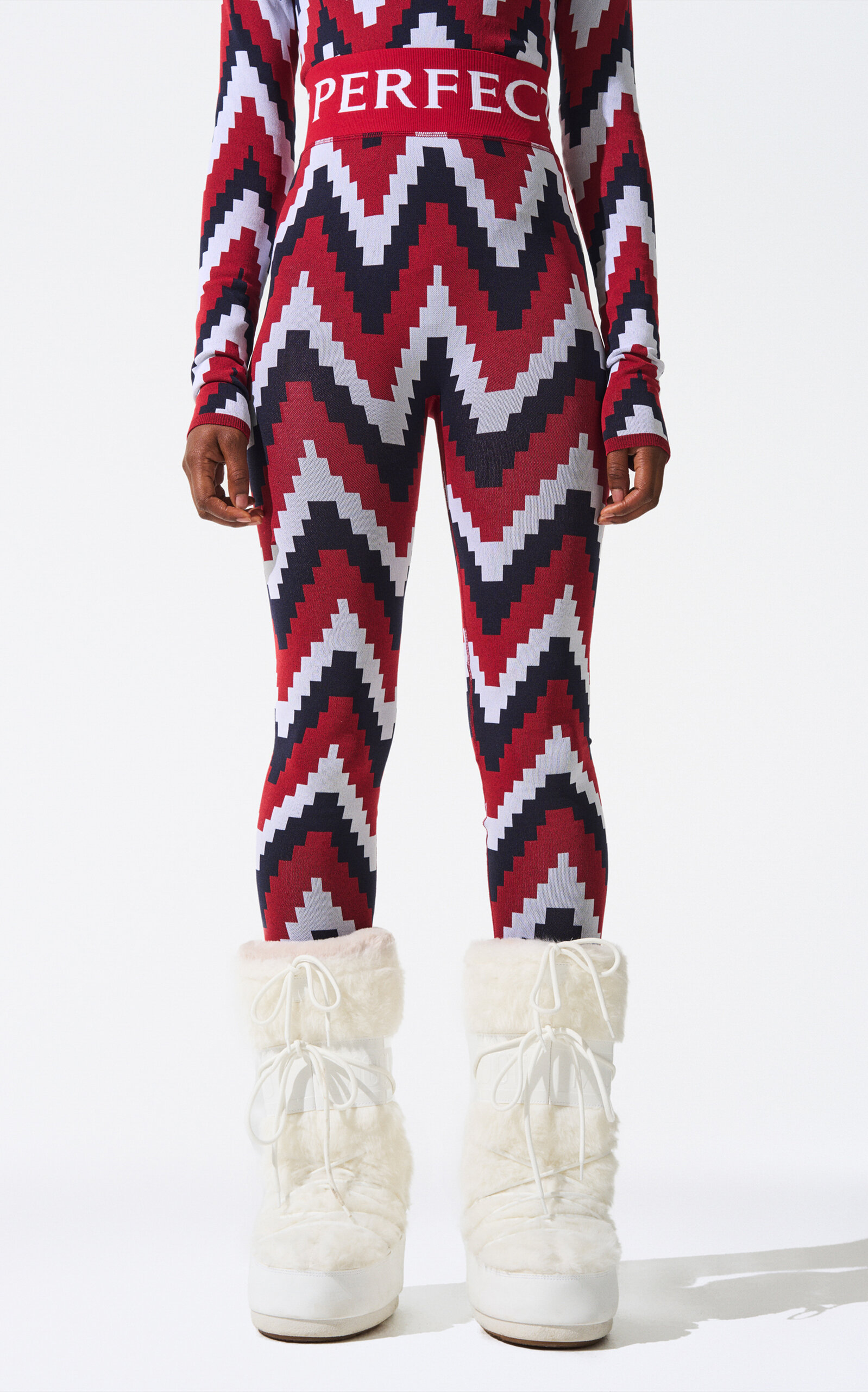 Perfect Moment Perfect Jacquard Leggings In Red