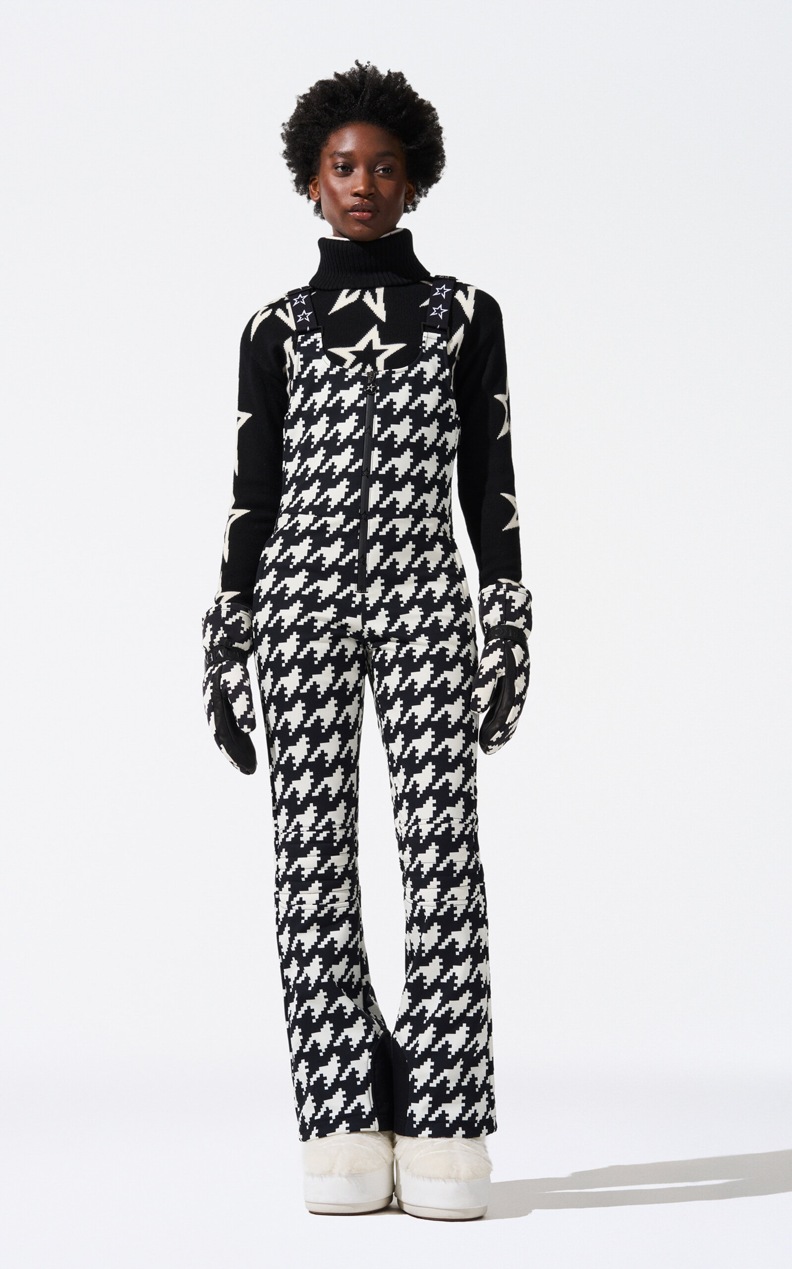 Shop Perfect Moment Jg Bib Ski Pants In Black,white