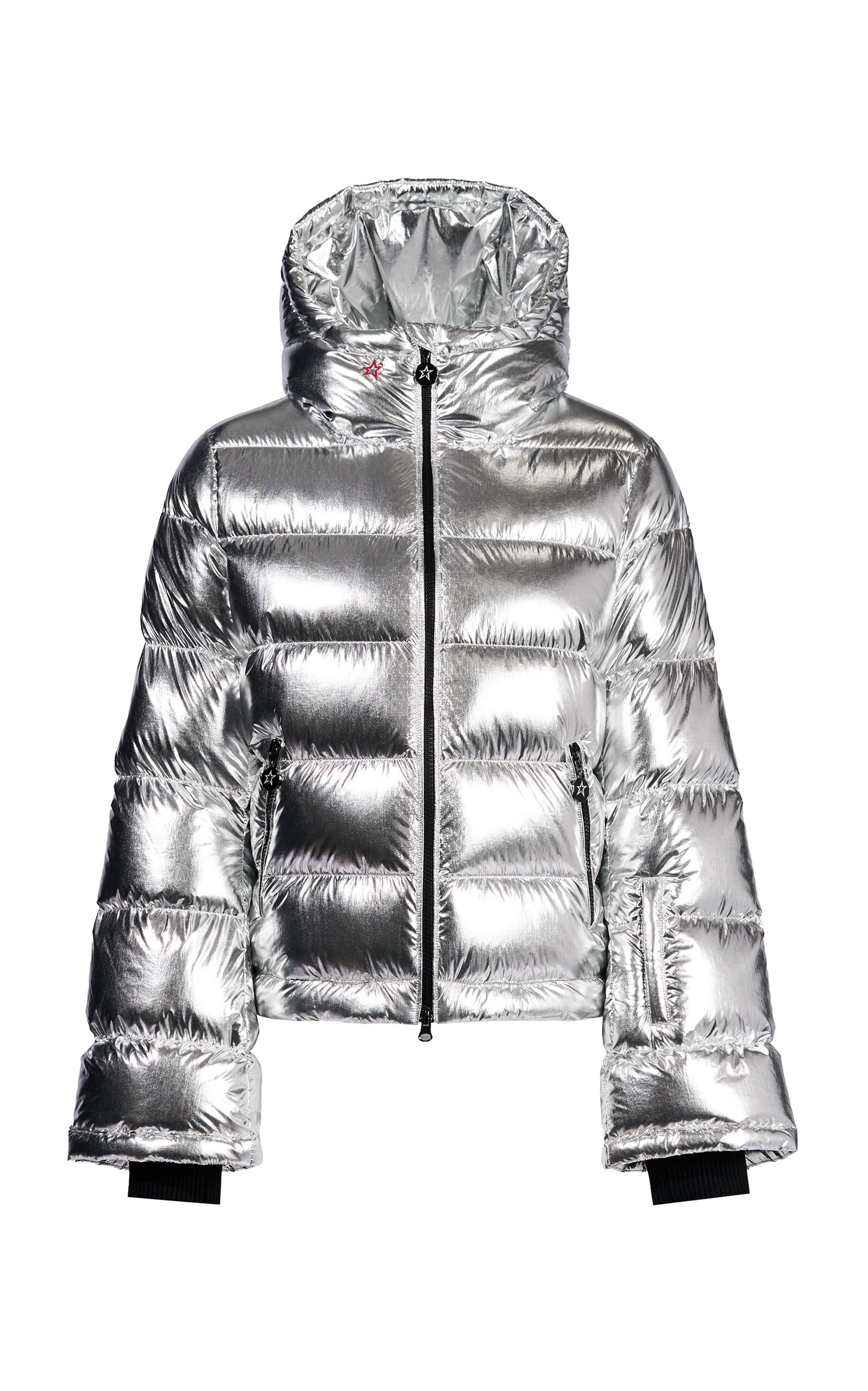 Perfect Moment Polar Flare Down Jacket Xs In Silver-foil