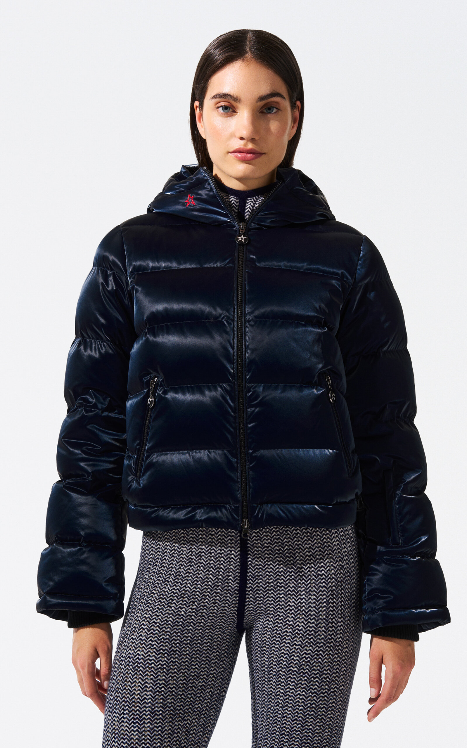 Perfect Moment Polar Flare Nylon Ski Jacket In Navy