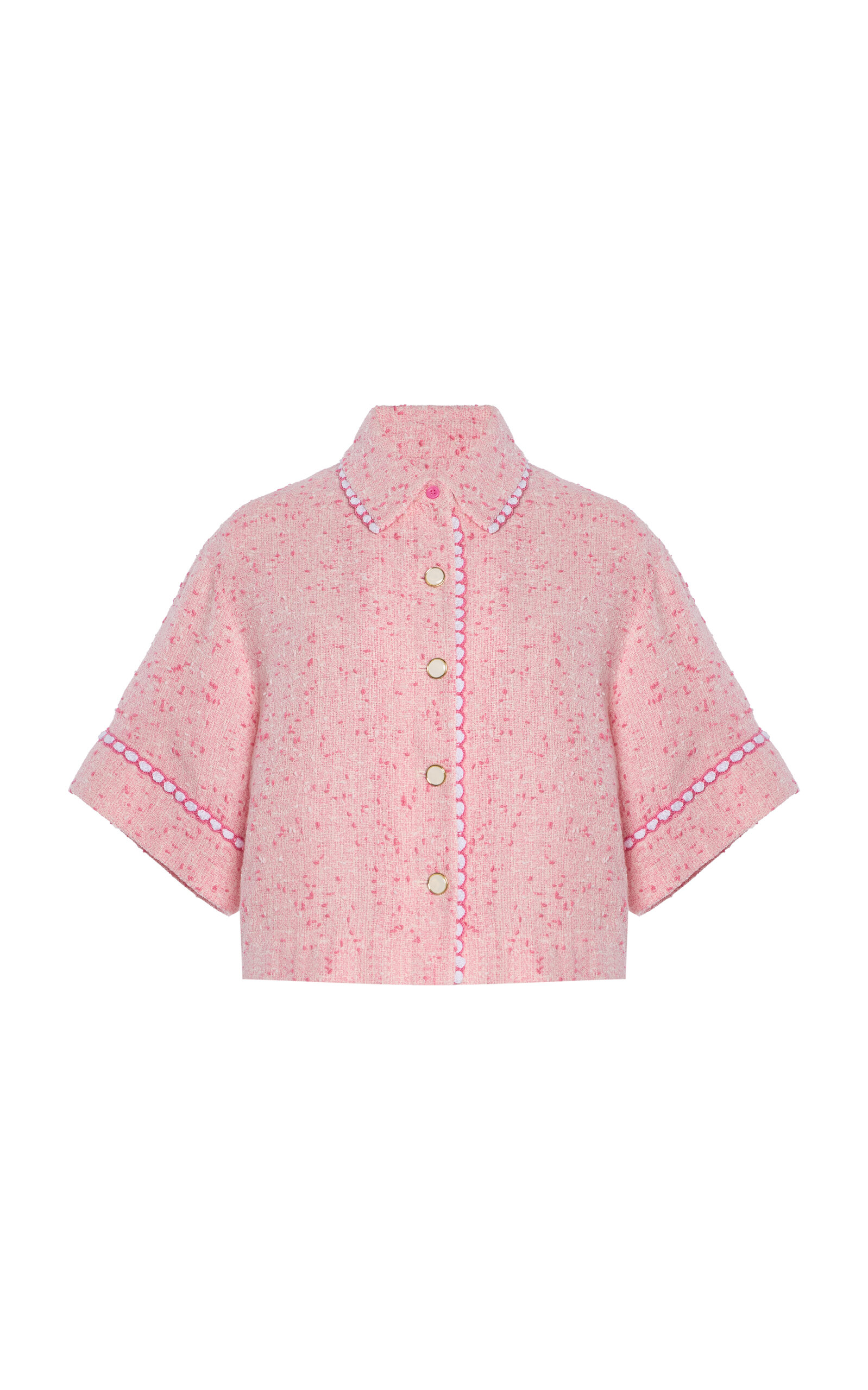 SIMKHAI Khloe Tweed Cover-Up Shirt