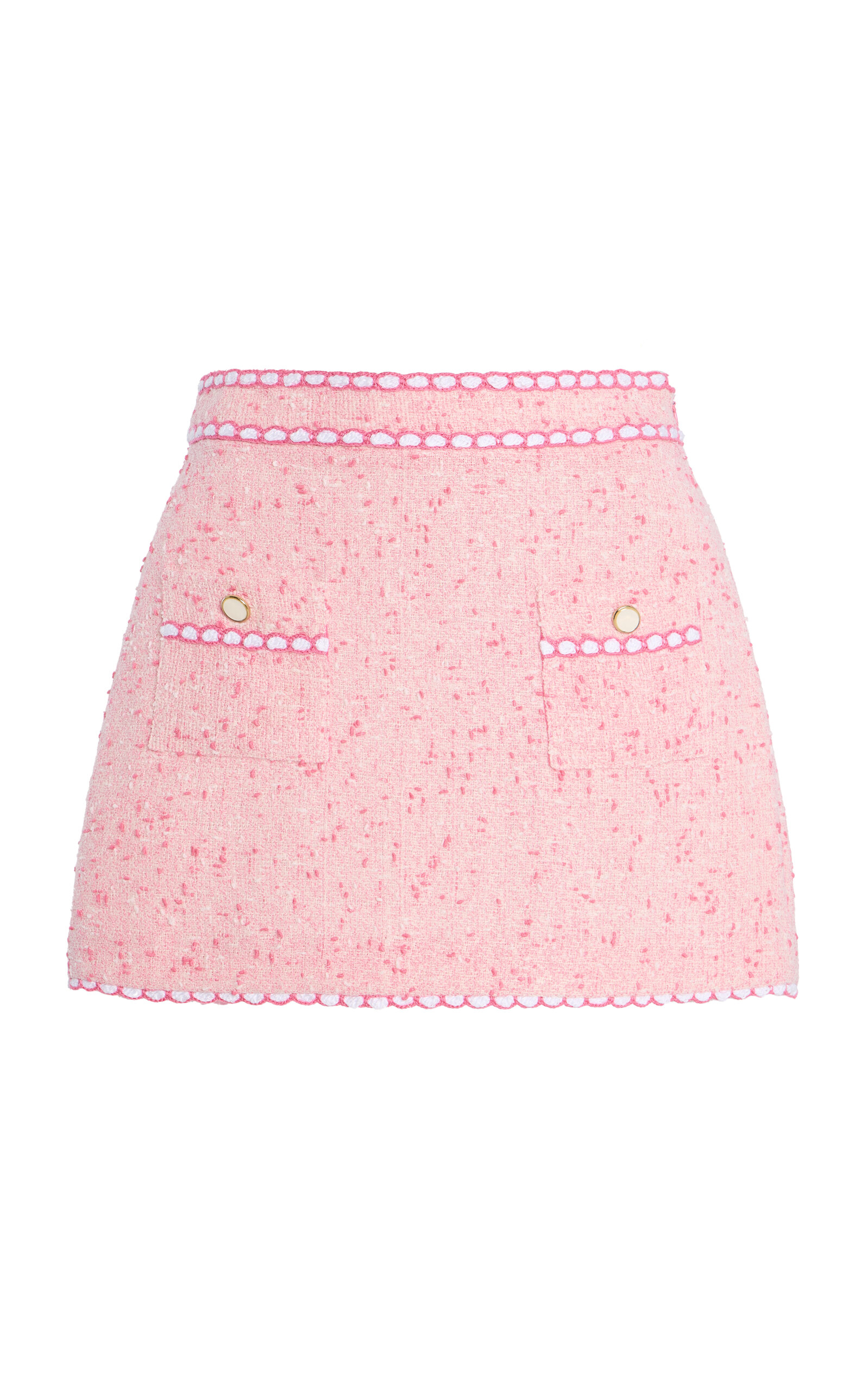 Shop Simkhai Leighton Tweed Cover-up Mini Skirt In Pink