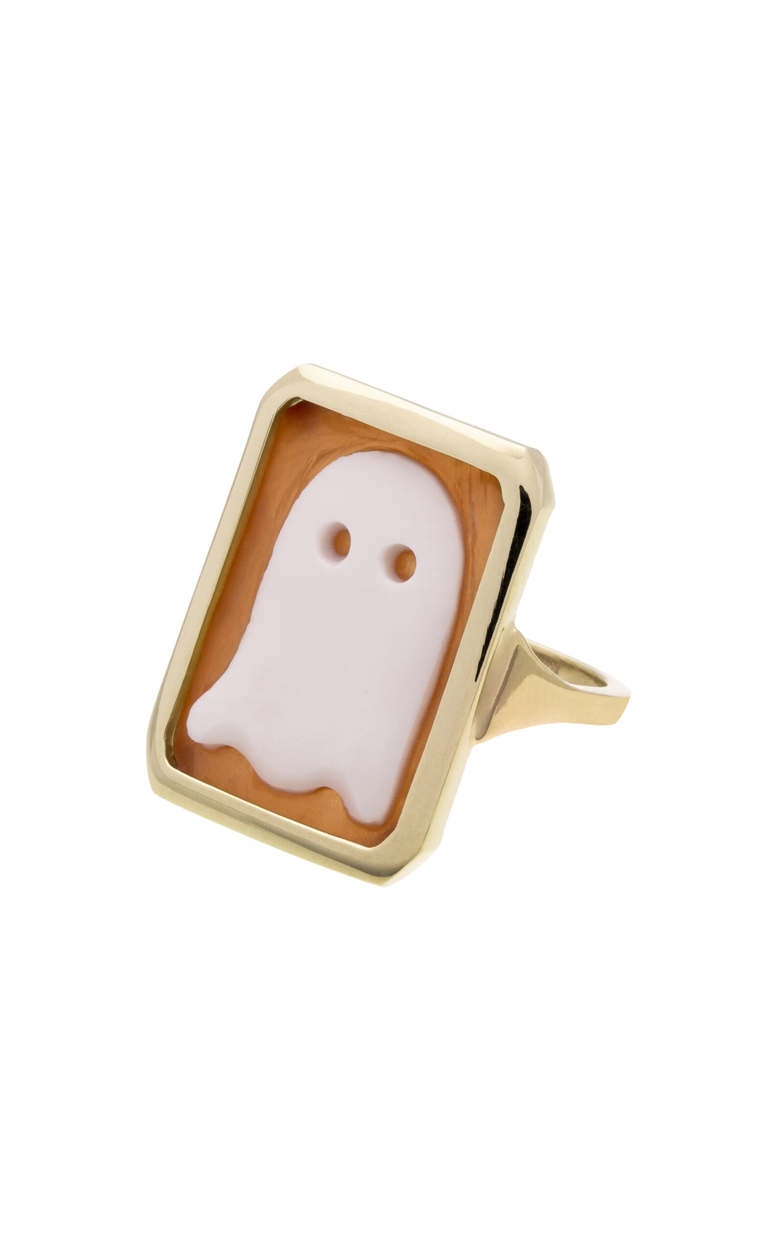 9K Yellow Gold Carnelian Shell Ring