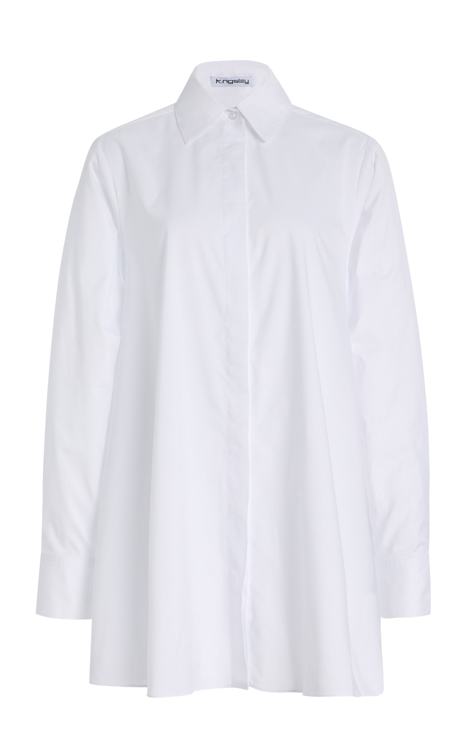 K.ngsley Gaia Open-back Cotton Poplin Mini Shirt Dress