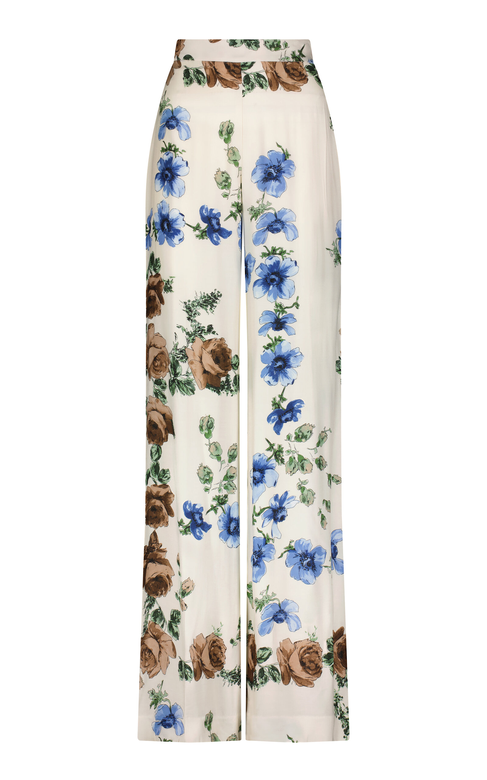 Floral-Print Crepe Pants