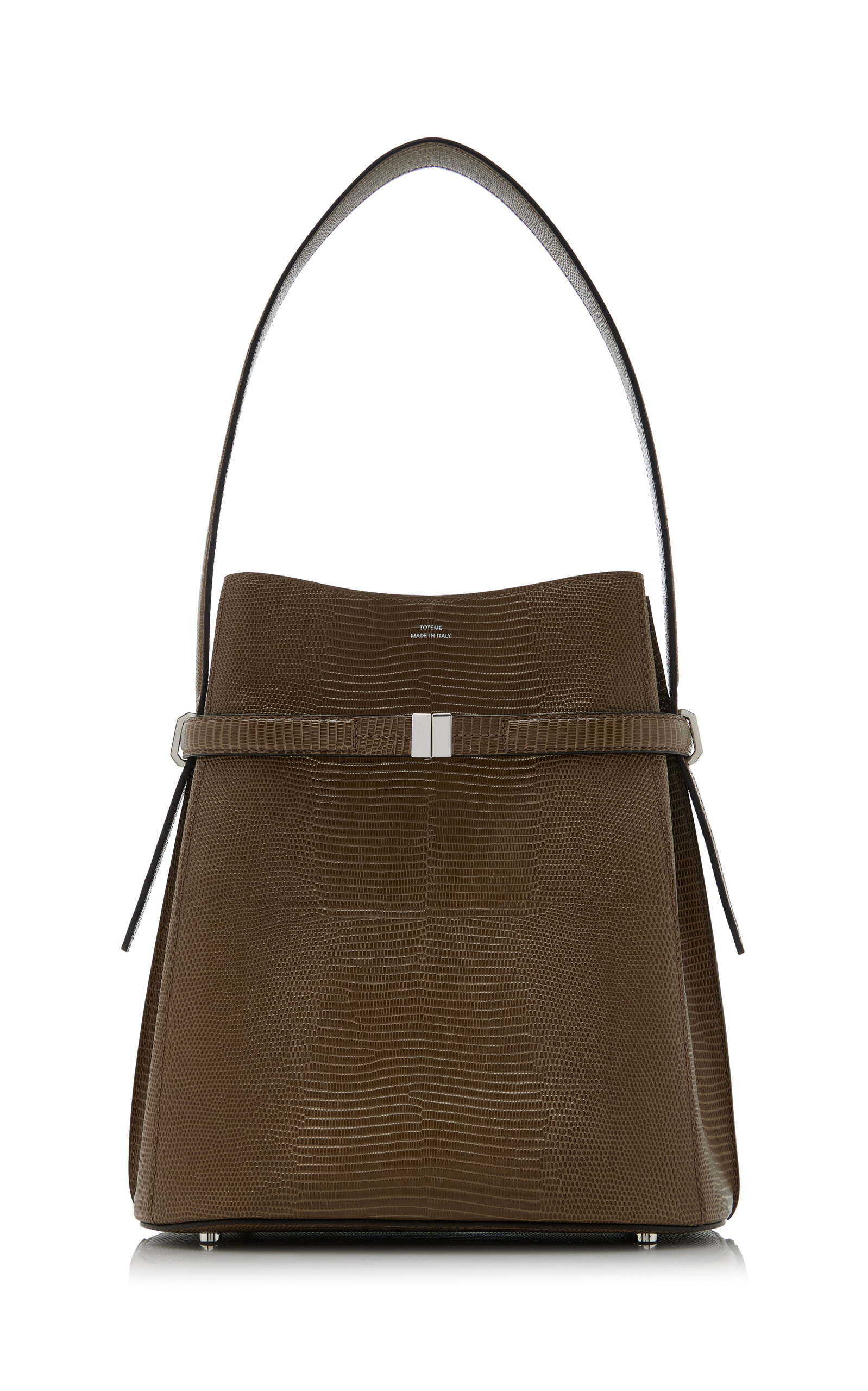 Toteme Belted Lizard-Embossed Bucket Bag