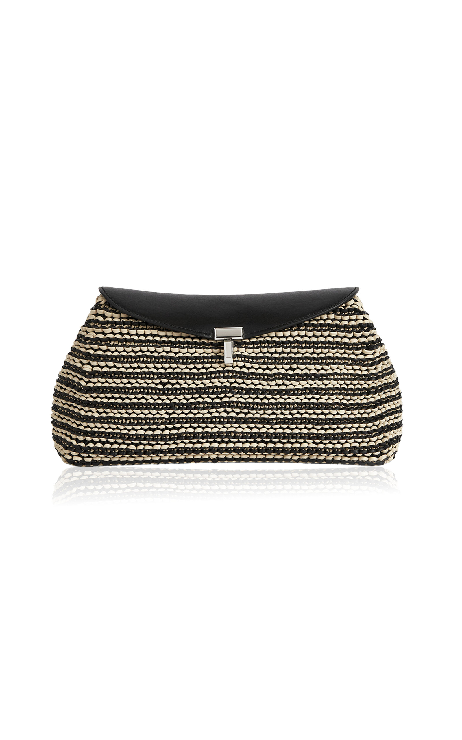 Toteme T-Lock Woven-Leather Clutch