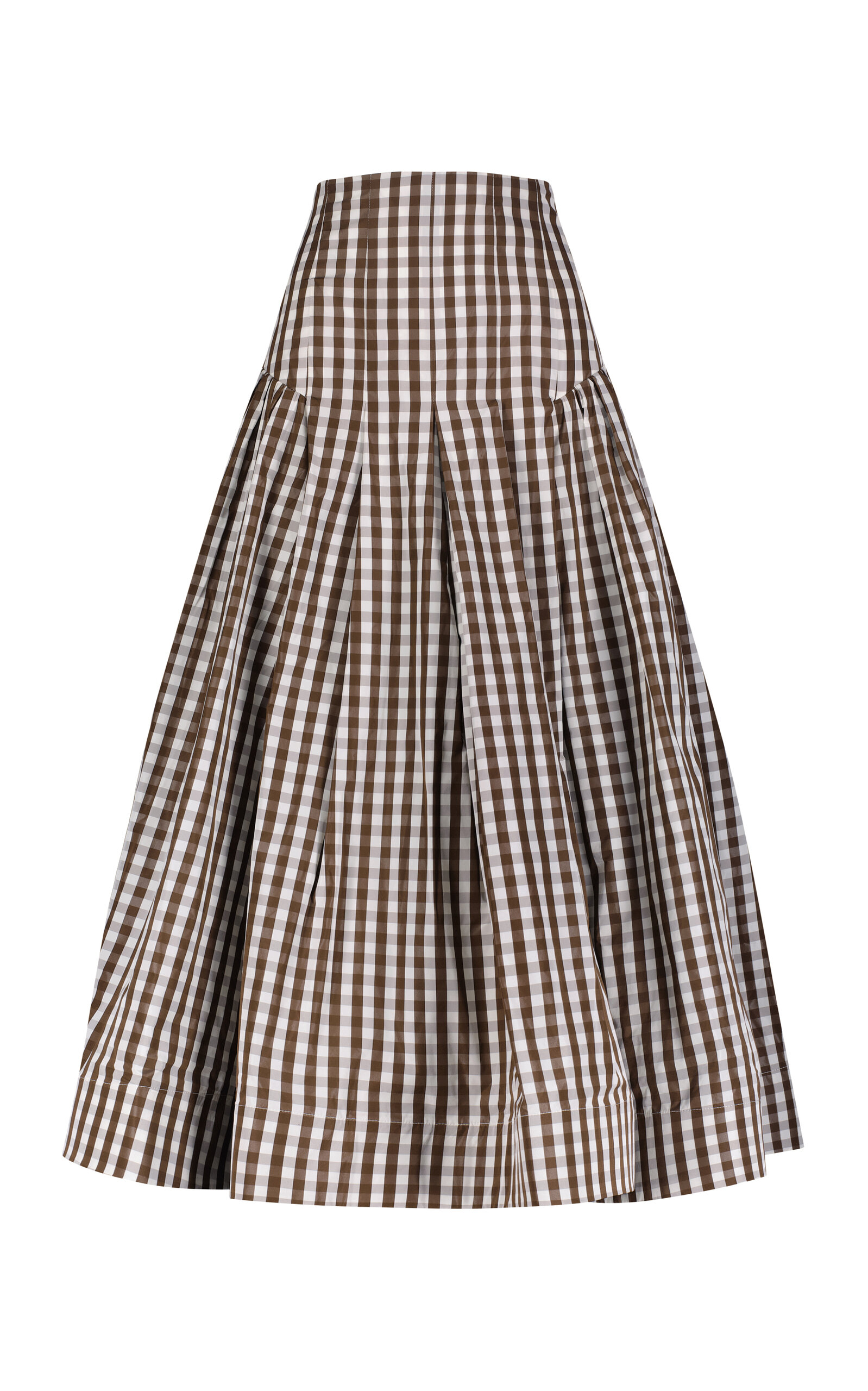Plaid Taffeta Maxi Skirt