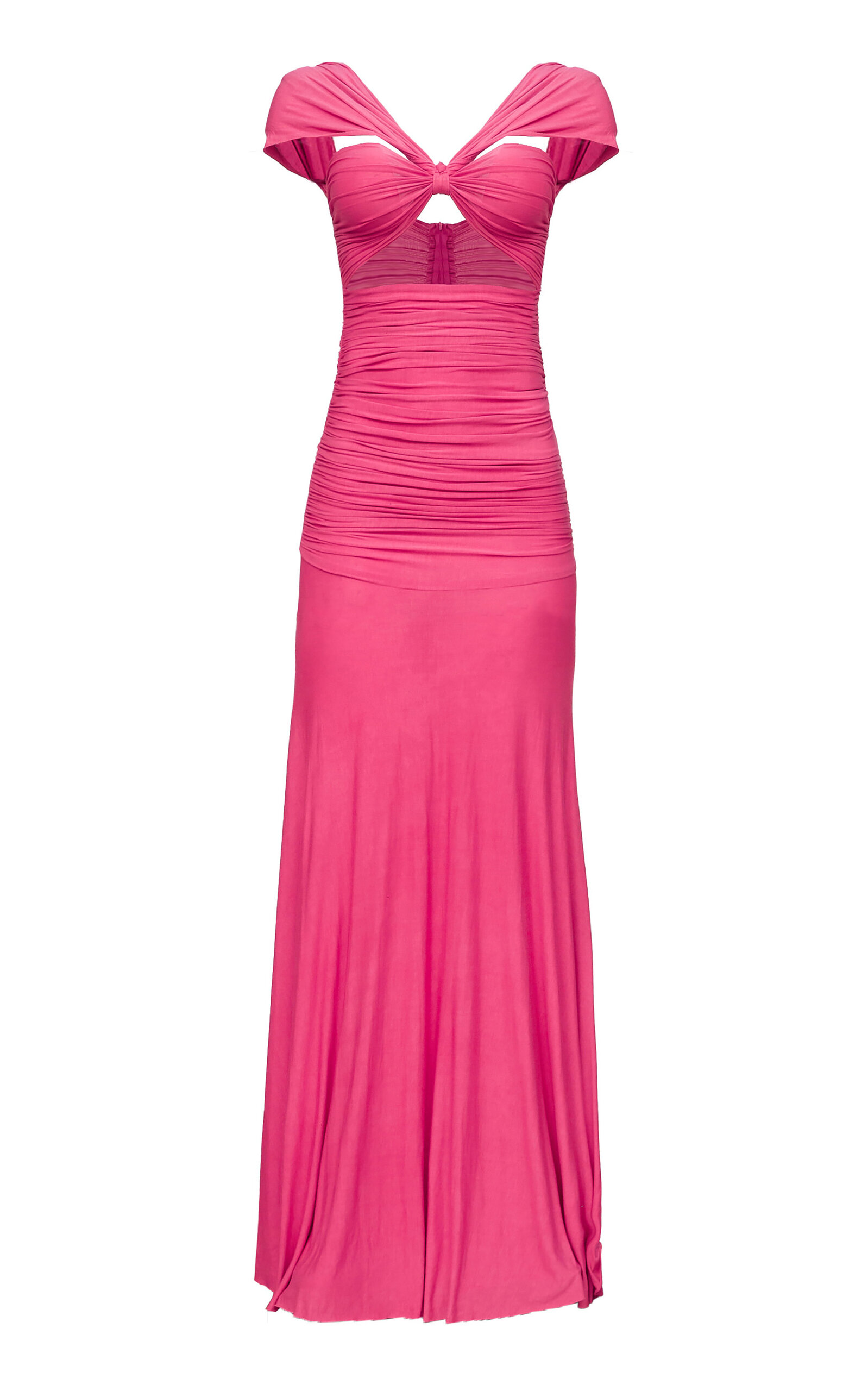 Abiola Olusola Asabi Twisted Bamboo Jersey Maxi Dress In Pink