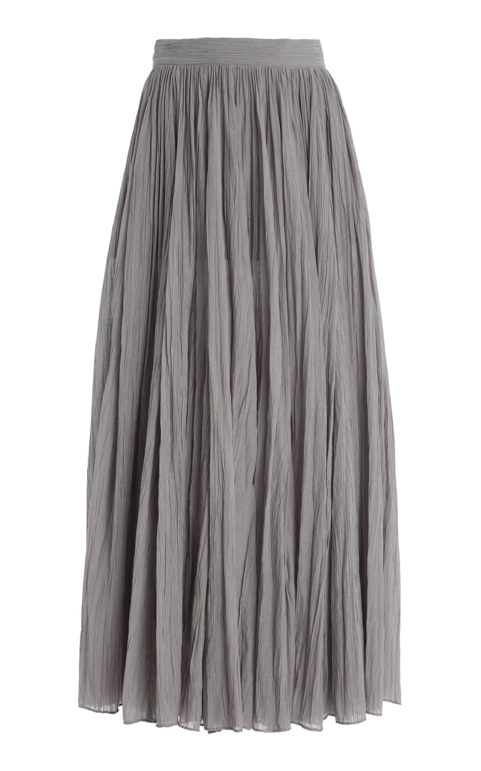 Shop Totême Crinkled Plissé Cotton-blend Maxi Skirt