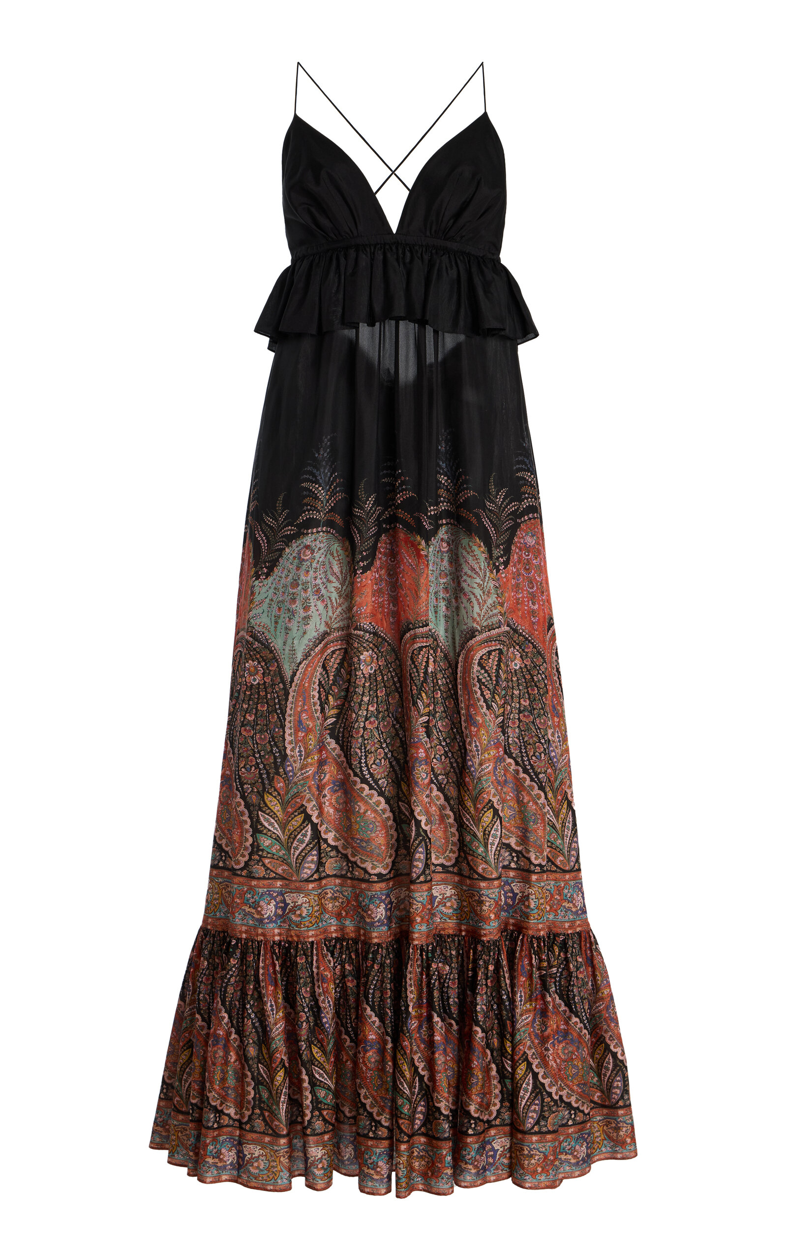 Zimmermann Rhiannon Ruffled Silk Maxi Dress - Women's Clothing