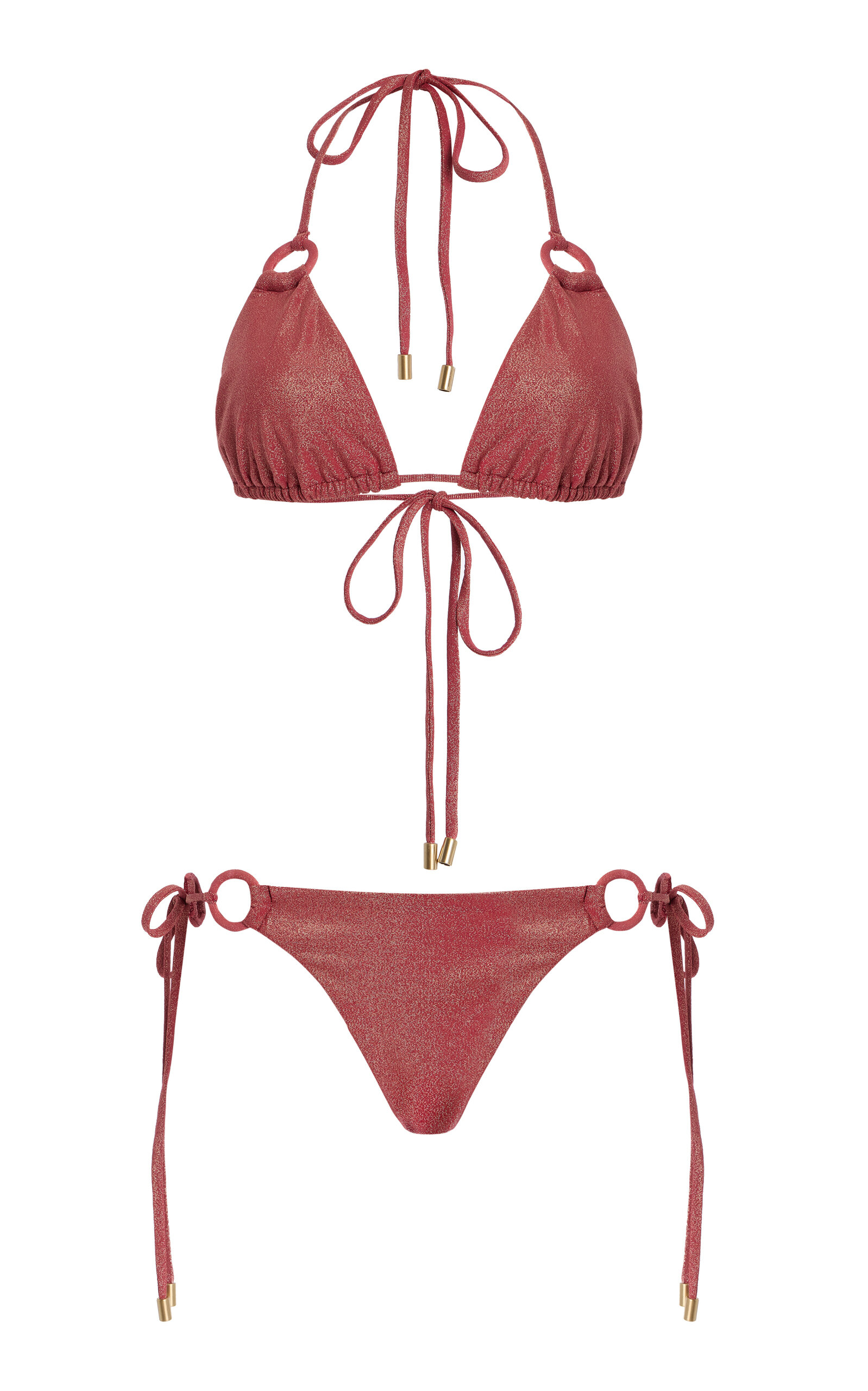 Zimmermann Rhiannon Metallic Triangle Bikini Set