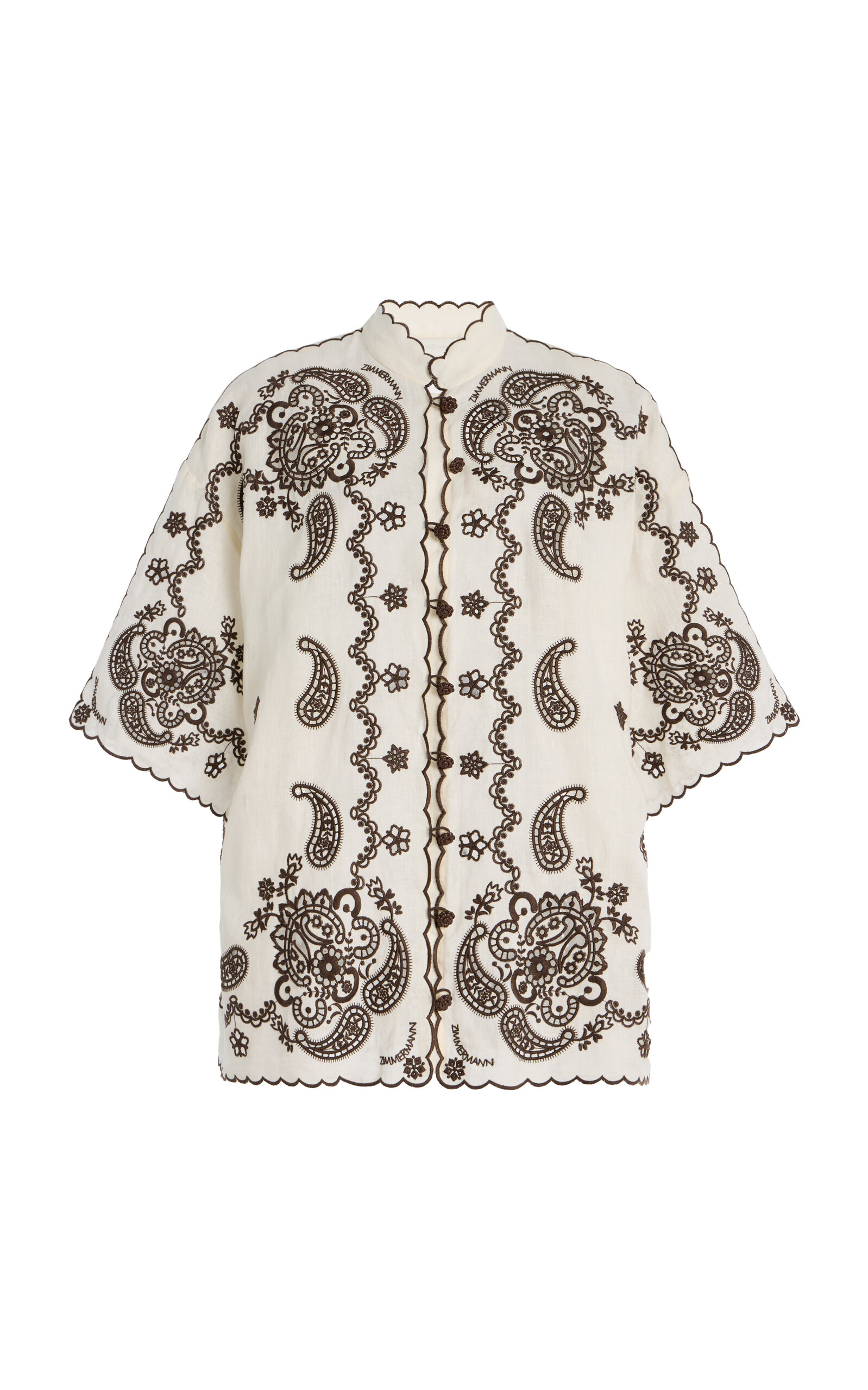 Zimmermann Ascension Embroidered Linen Shirt