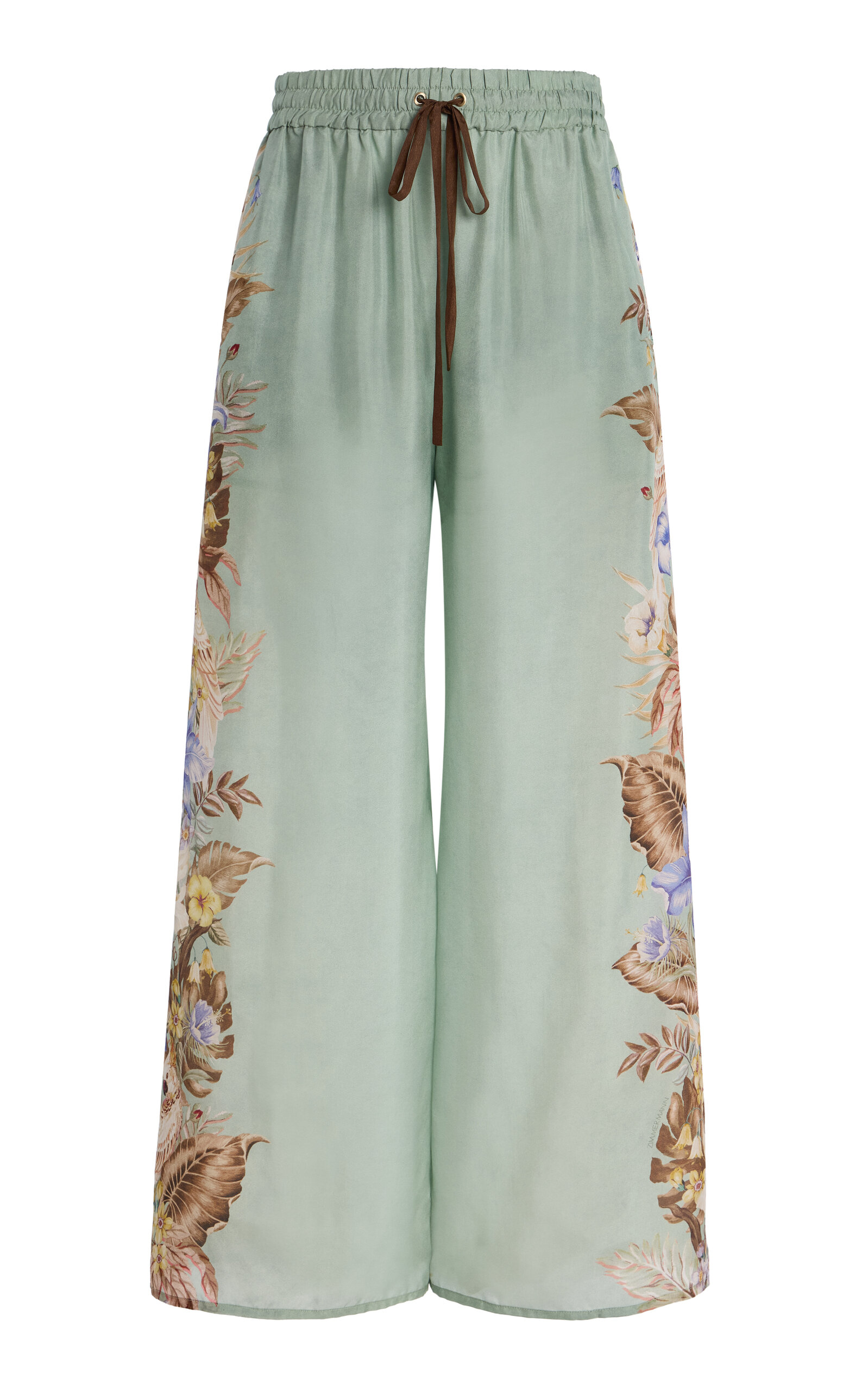 Zimmermann Coco Silk Organza Wide-Leg Pants