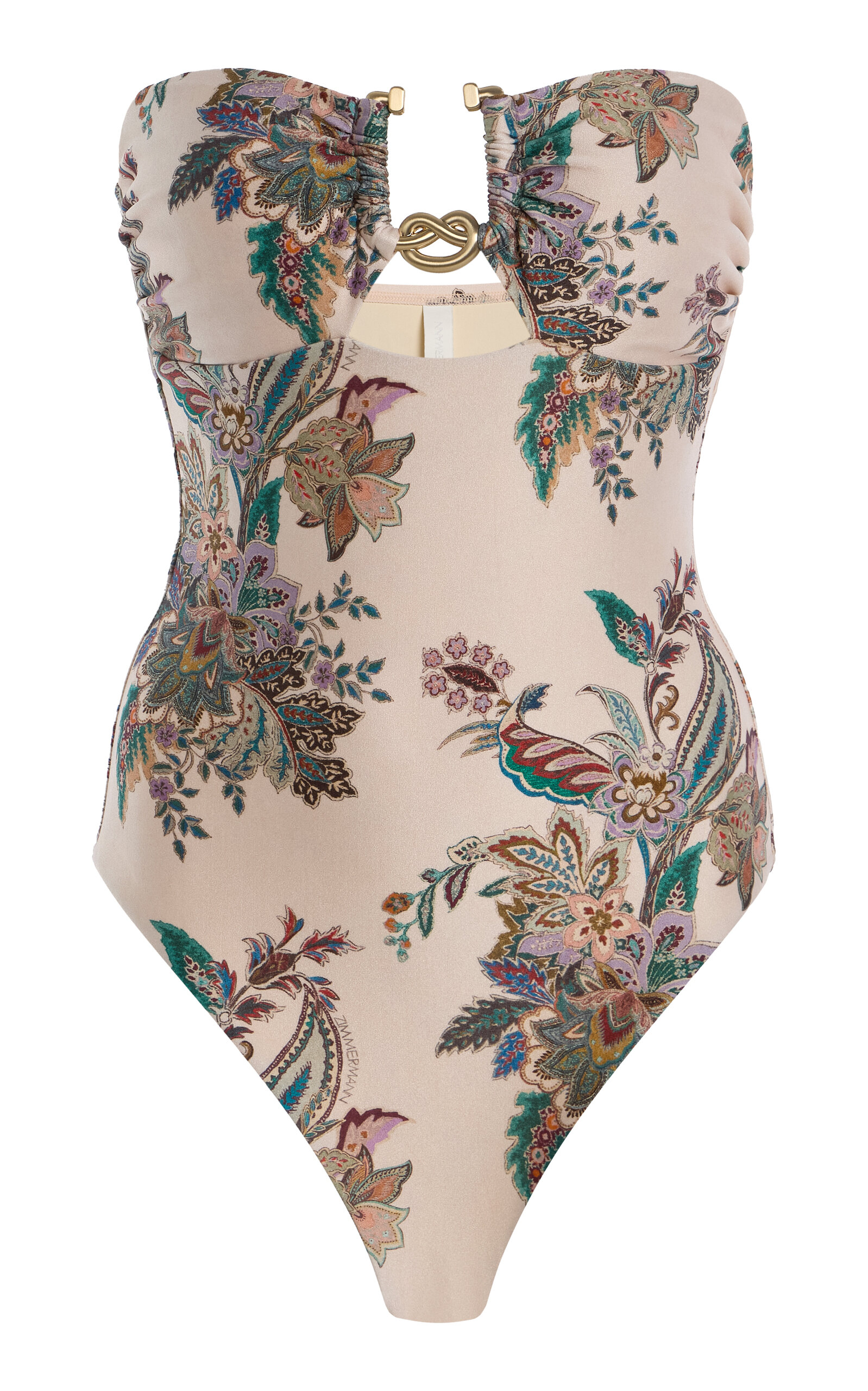 Zimmermann Rhiannon Hardware-Detailed Strapless One-Piece Swimsuit