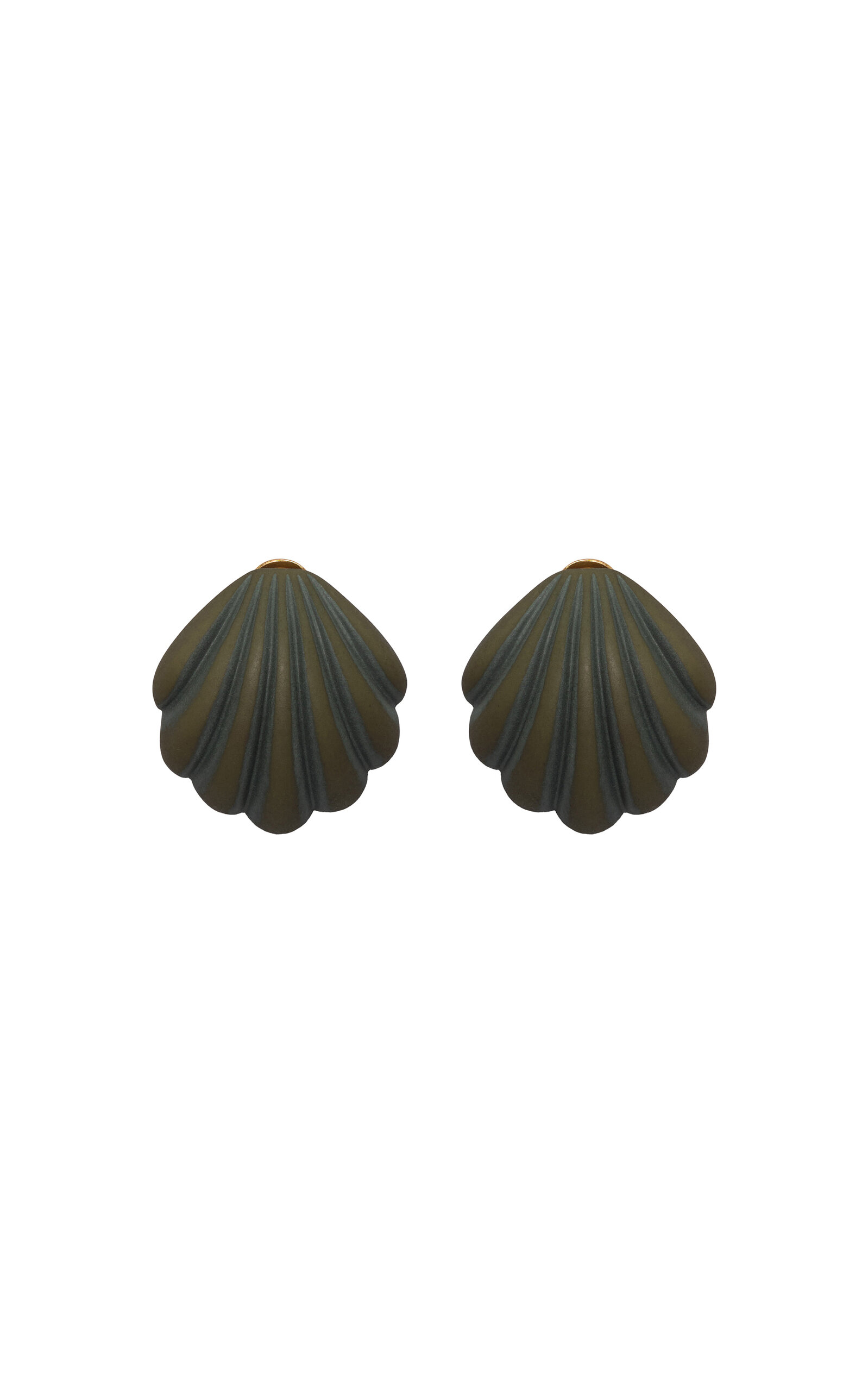 Johanna Ortiz The Aztec Shell Earrings In Black