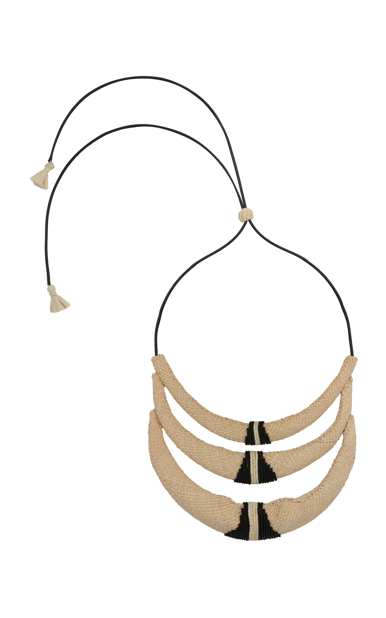 Johanna Ortiz Spiritual Harmony Tiered Raffia Necklace In White