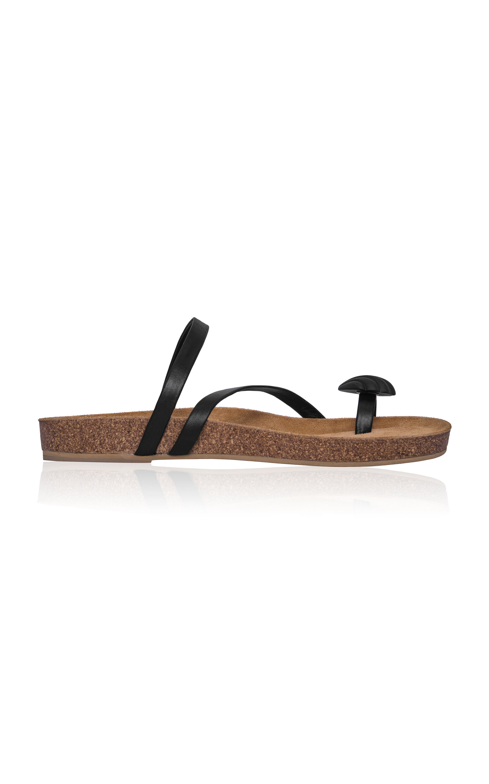Johanna Ortiz Aztec Horse Leather Sandals In Black