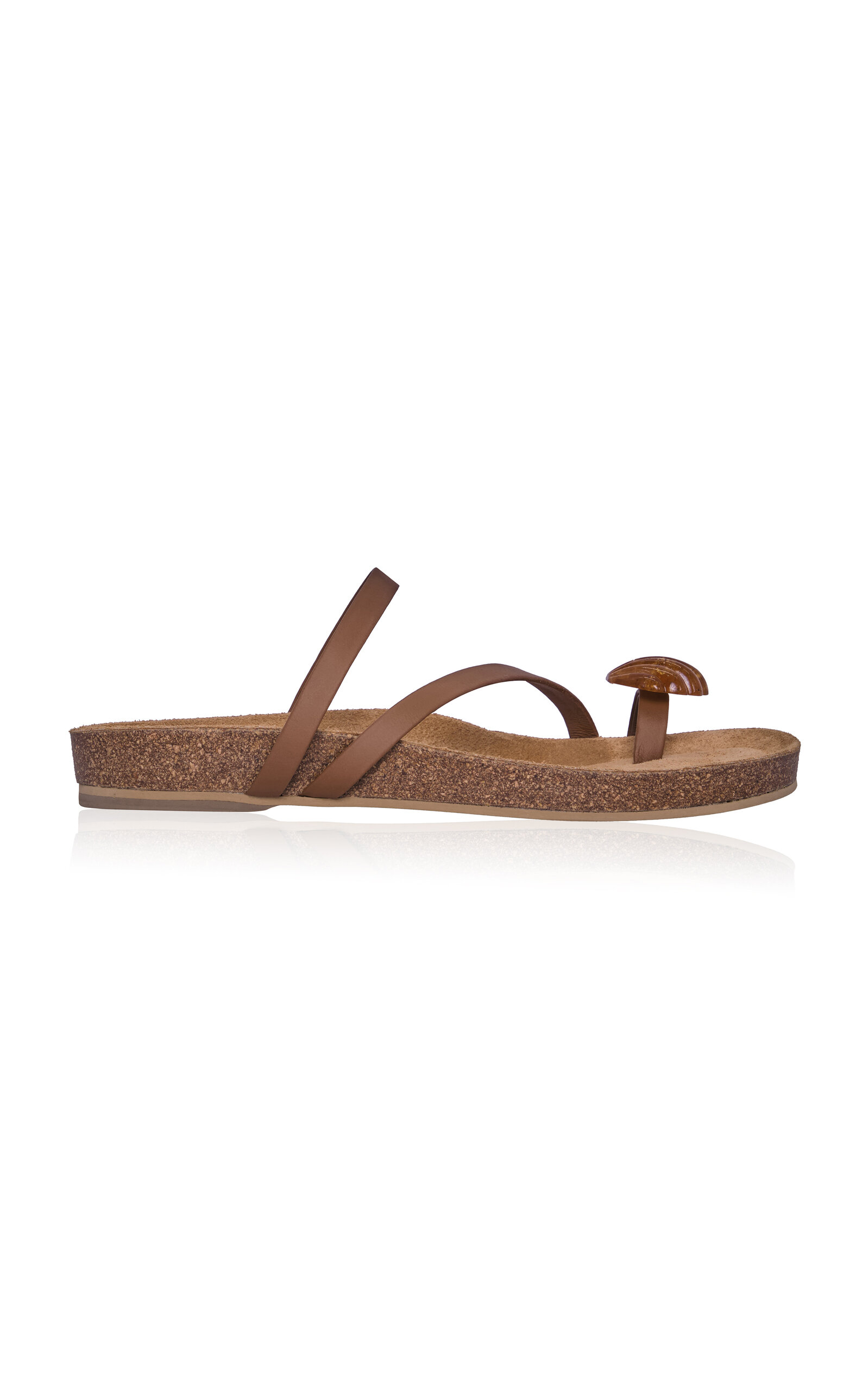 Johanna Ortiz Aztec Horse Leather Sandals In Brown