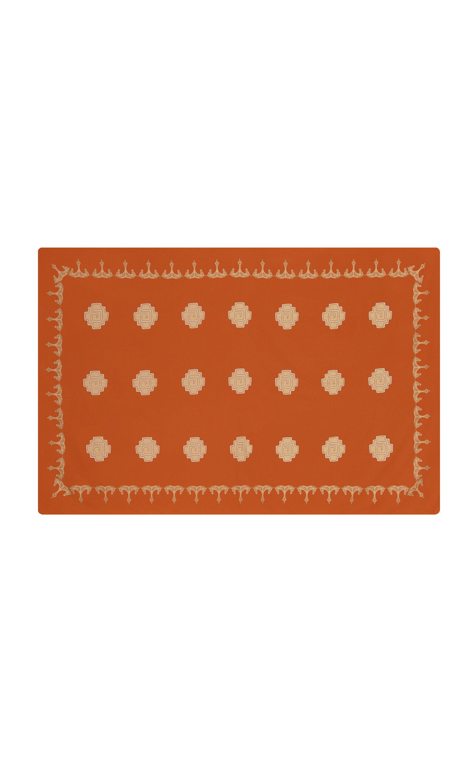 Johanna Ortiz Aztec Medalions Cotton Pareo In Orange