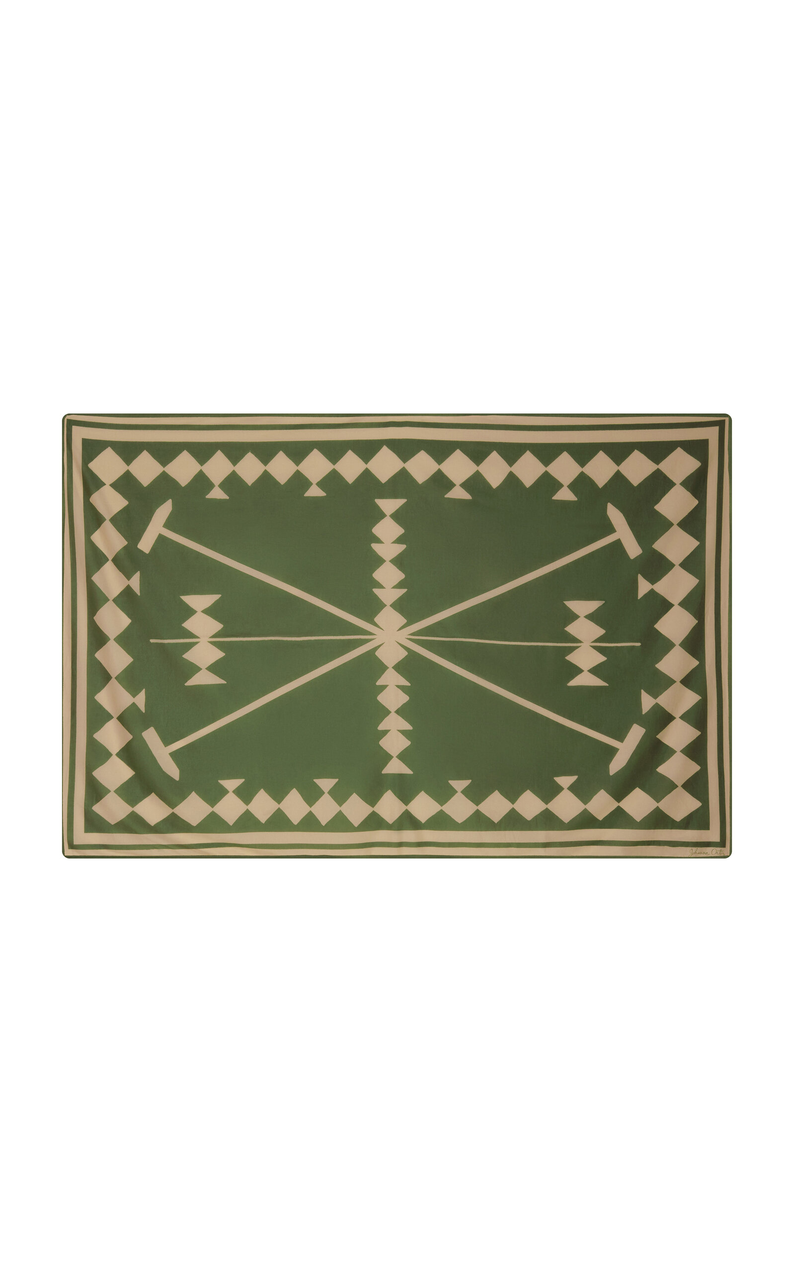 Johanna Ortiz Polo Rhombs Cotton Pareo In Green